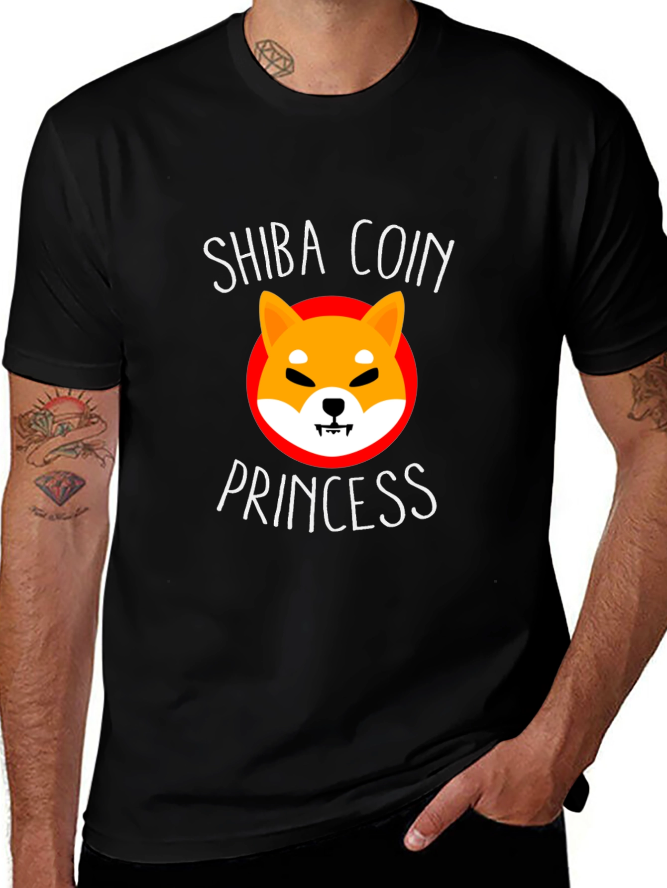 Variant 19 of Shiba Coin Princess Graphic T-Shirt - Black