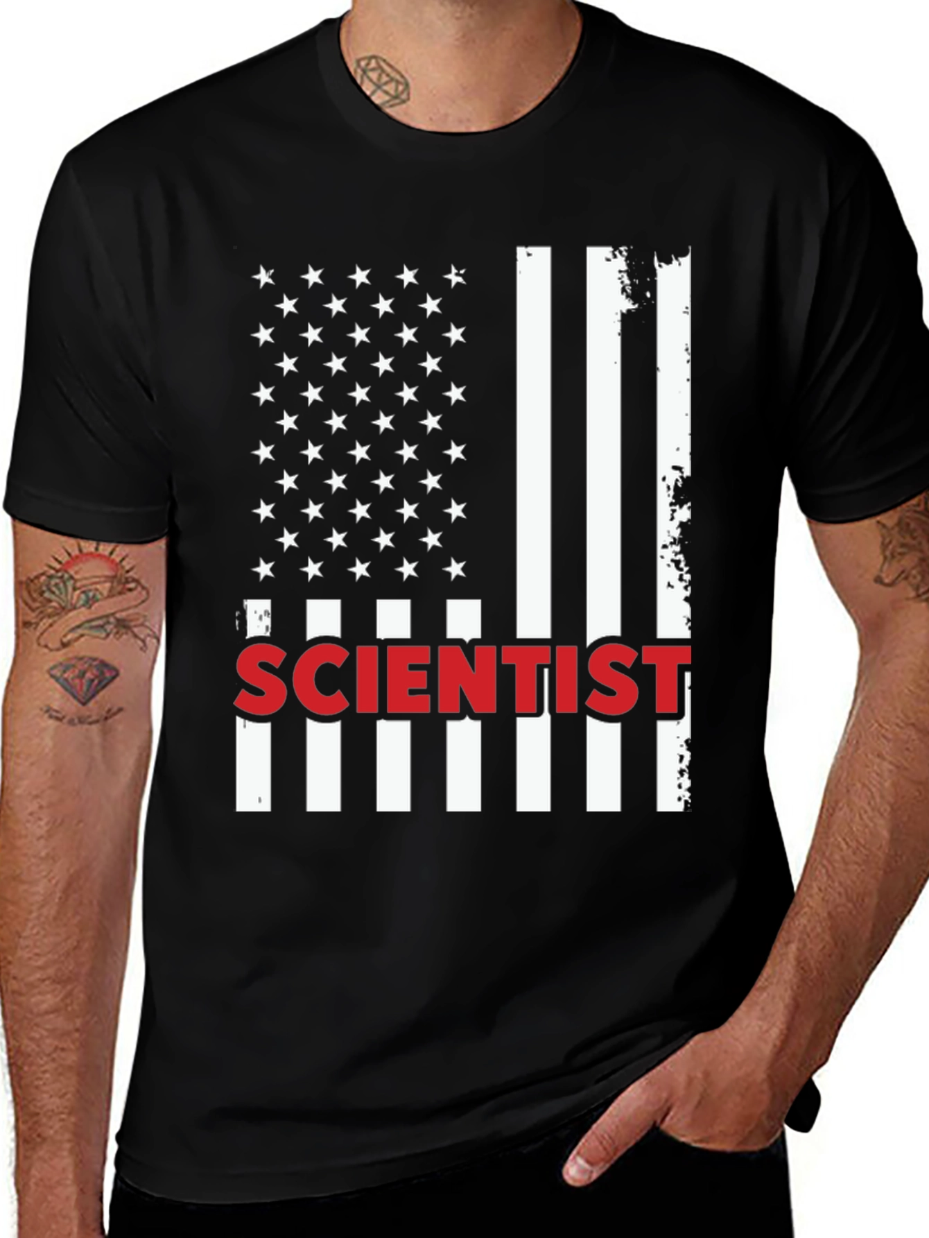 Variant 3 of Scientist USA Flag Graphic T-Shirt