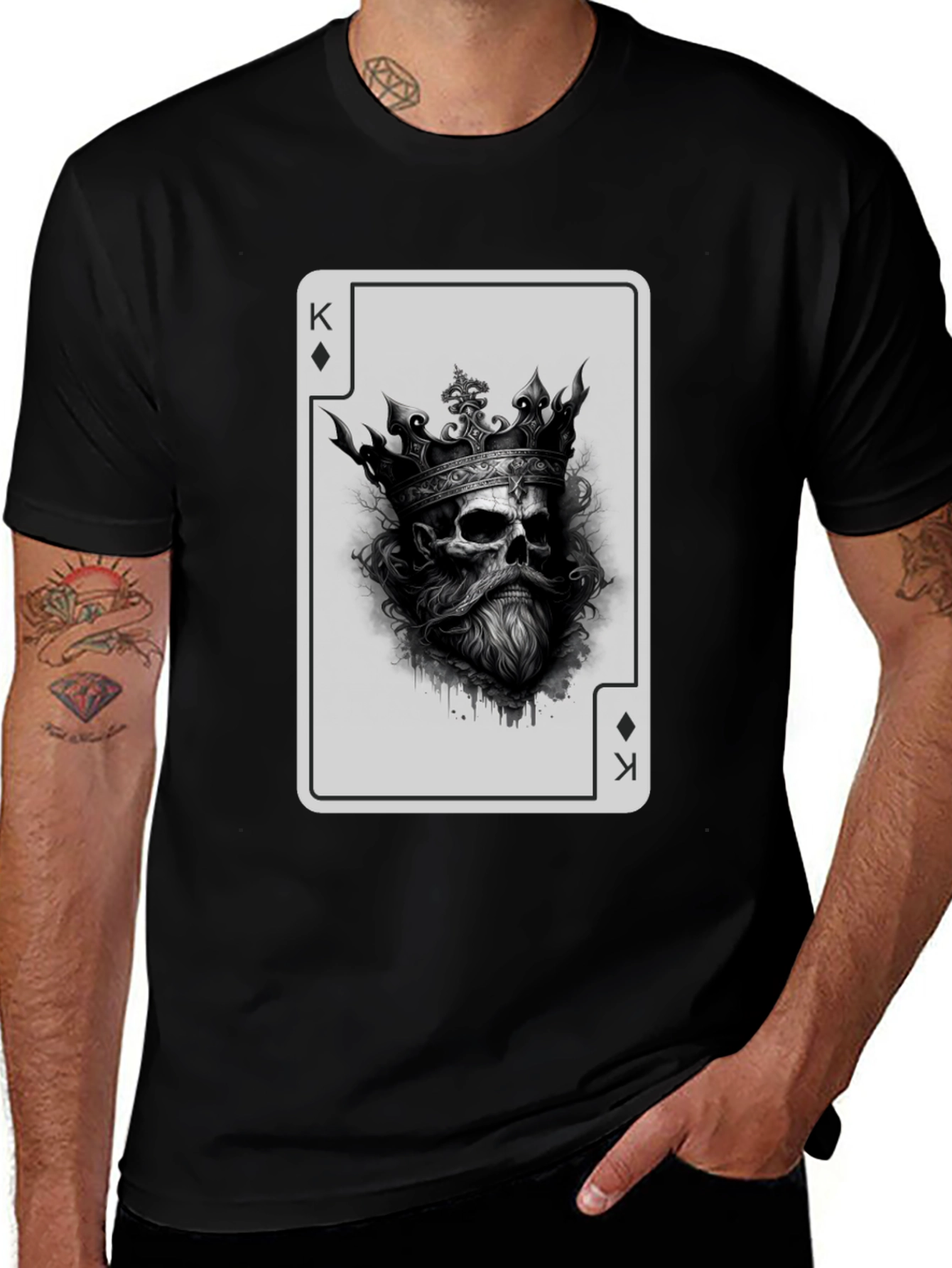 Variant 6 of King Skull Card T-Shirt - Black