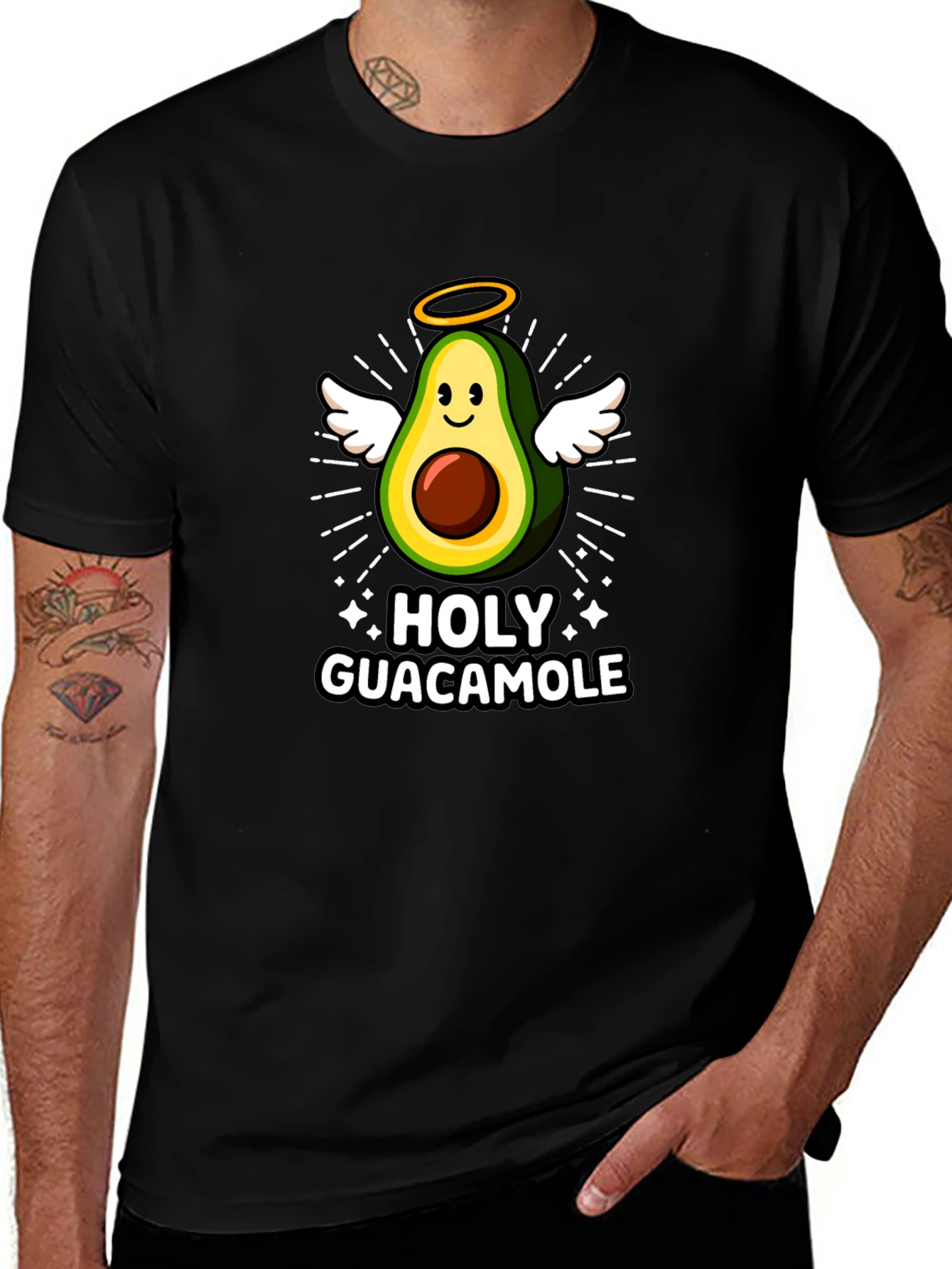 Variant 24 of Holy Guacamole Graphic Tee - Avocado Angel T-Shirt
