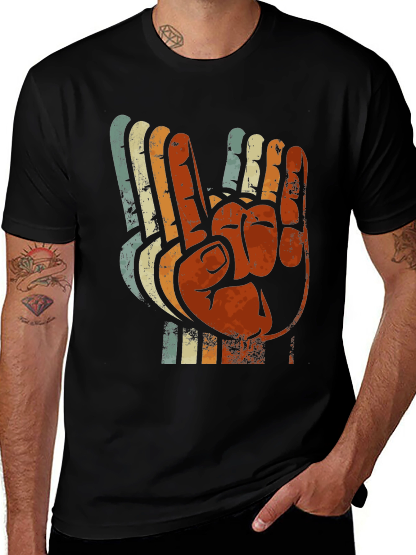 Variant 16 of Vintage Retro Hand Gesture Graphic T-Shirt