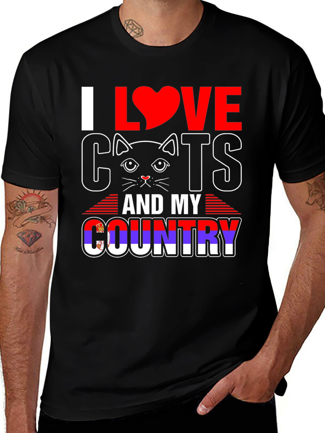 Variant 29 of I Love Cats and My Country T-Shirt
