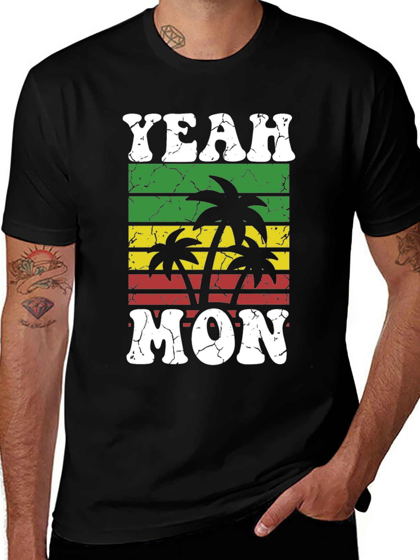 Variant 15 of Yeah Mon T-Shirt - Tropical Palm Tree Graphic Tee