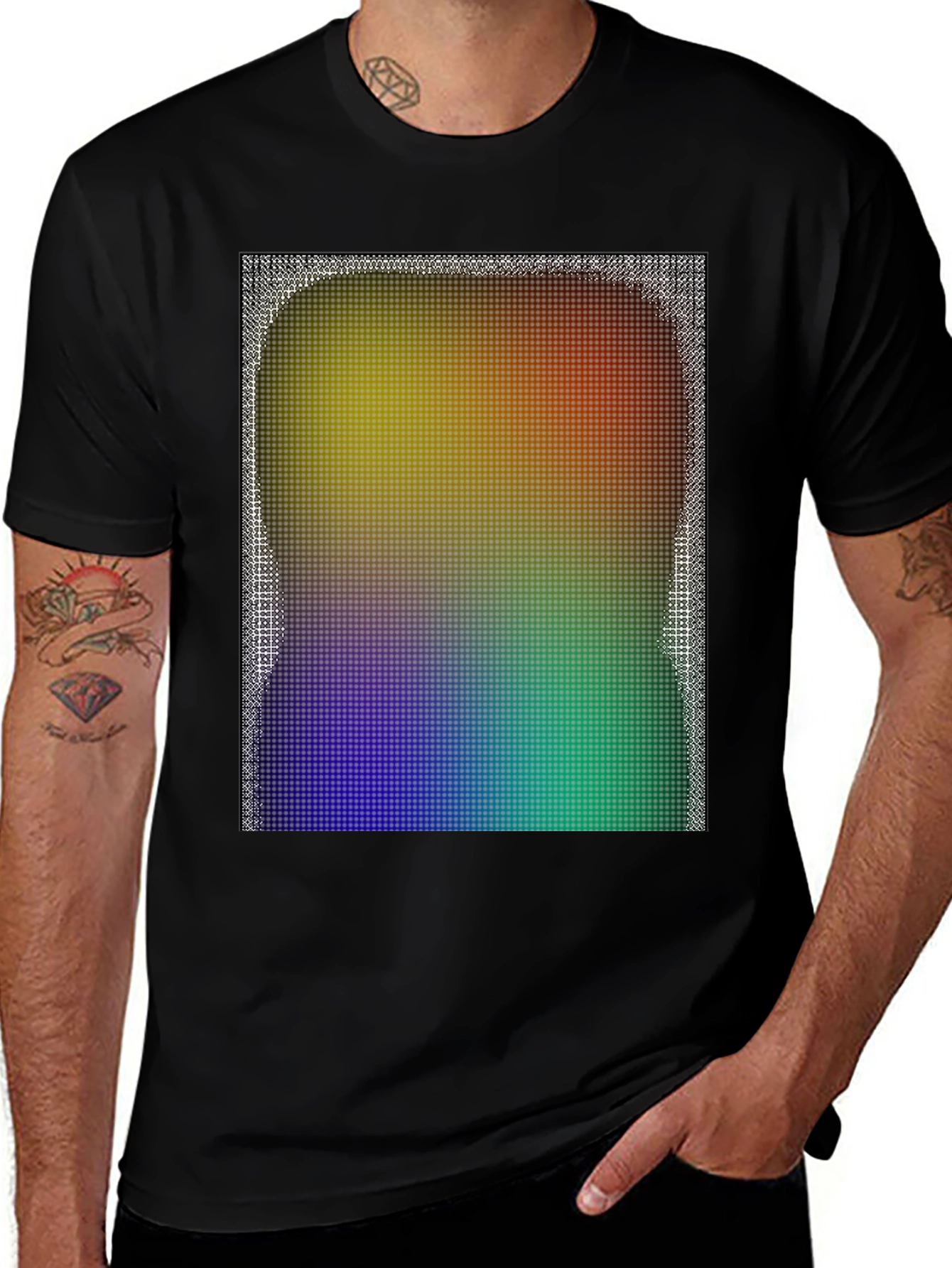 Variant 7 of Gradient Dot Matrix T-Shirt - Modern Art Tee