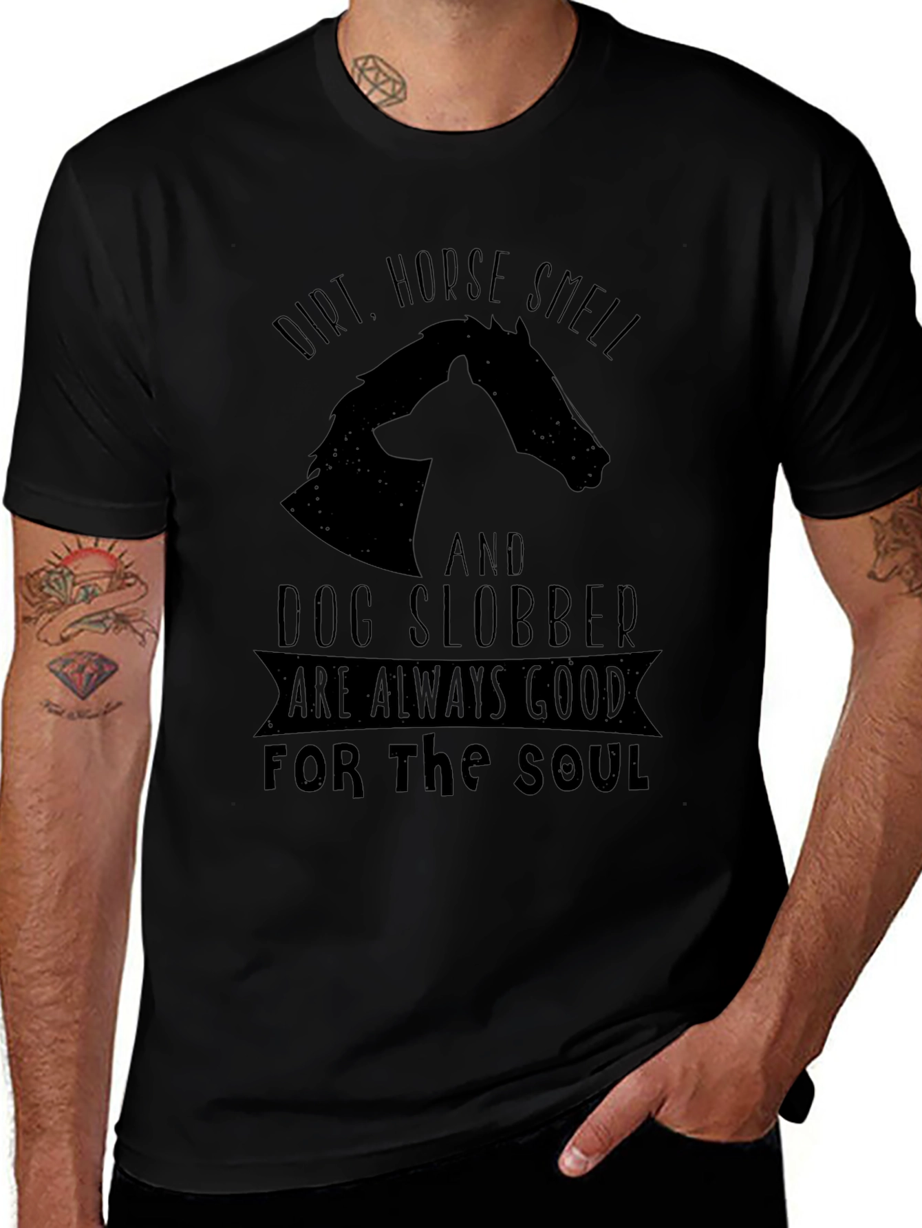 Black Dirt Horse Smell Dog Slobber Graphic Tee main image