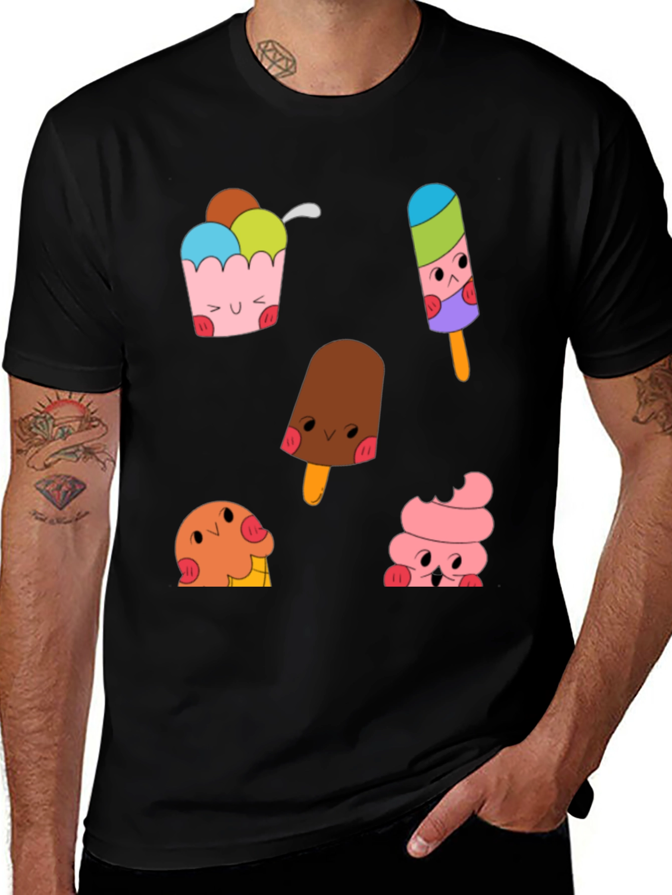 Variant 25 of Cute Cartoon Ice Cream Graphic Tee