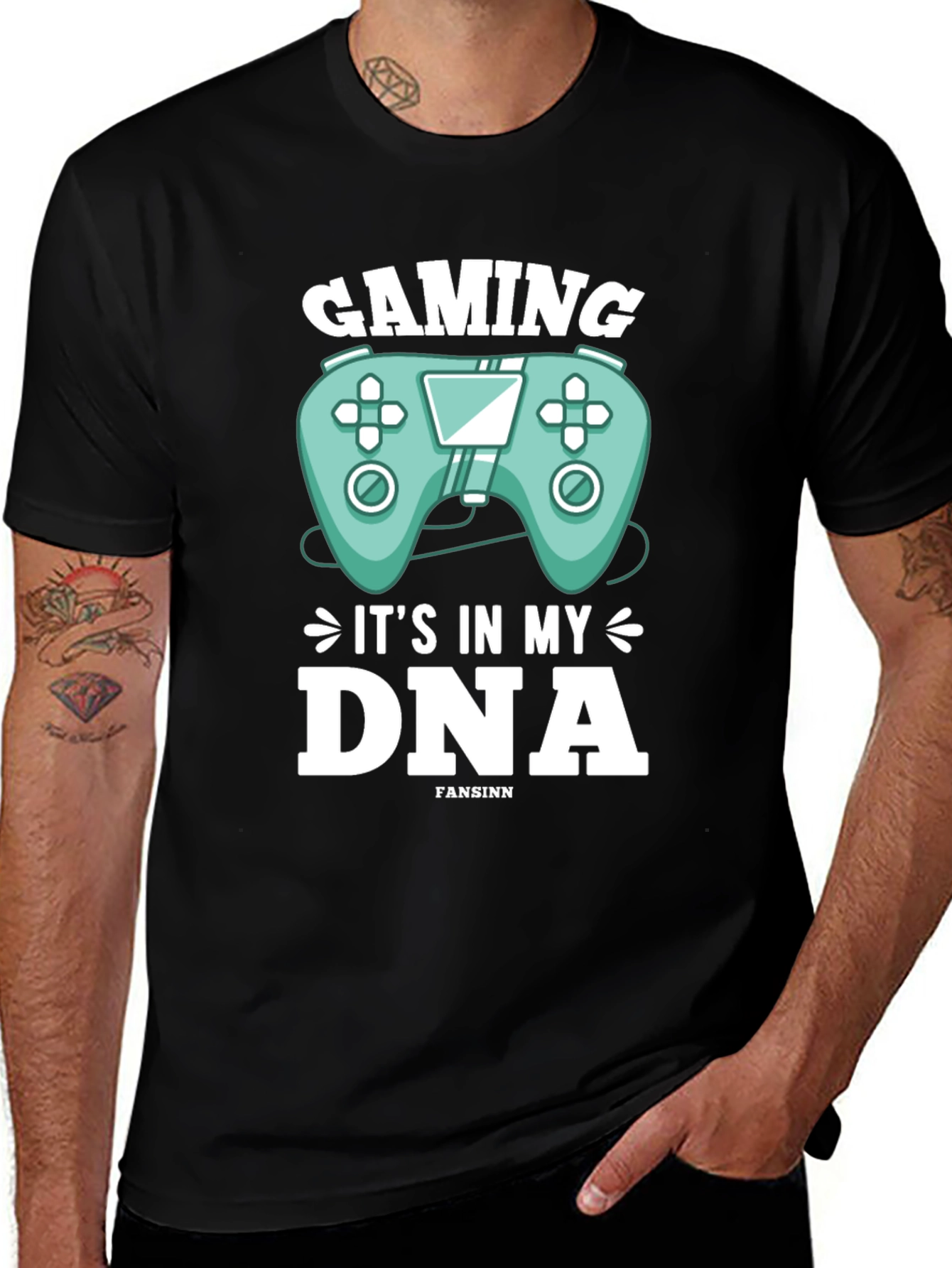 Black Gaming DNA T-Shirt - Gamer Gift main image