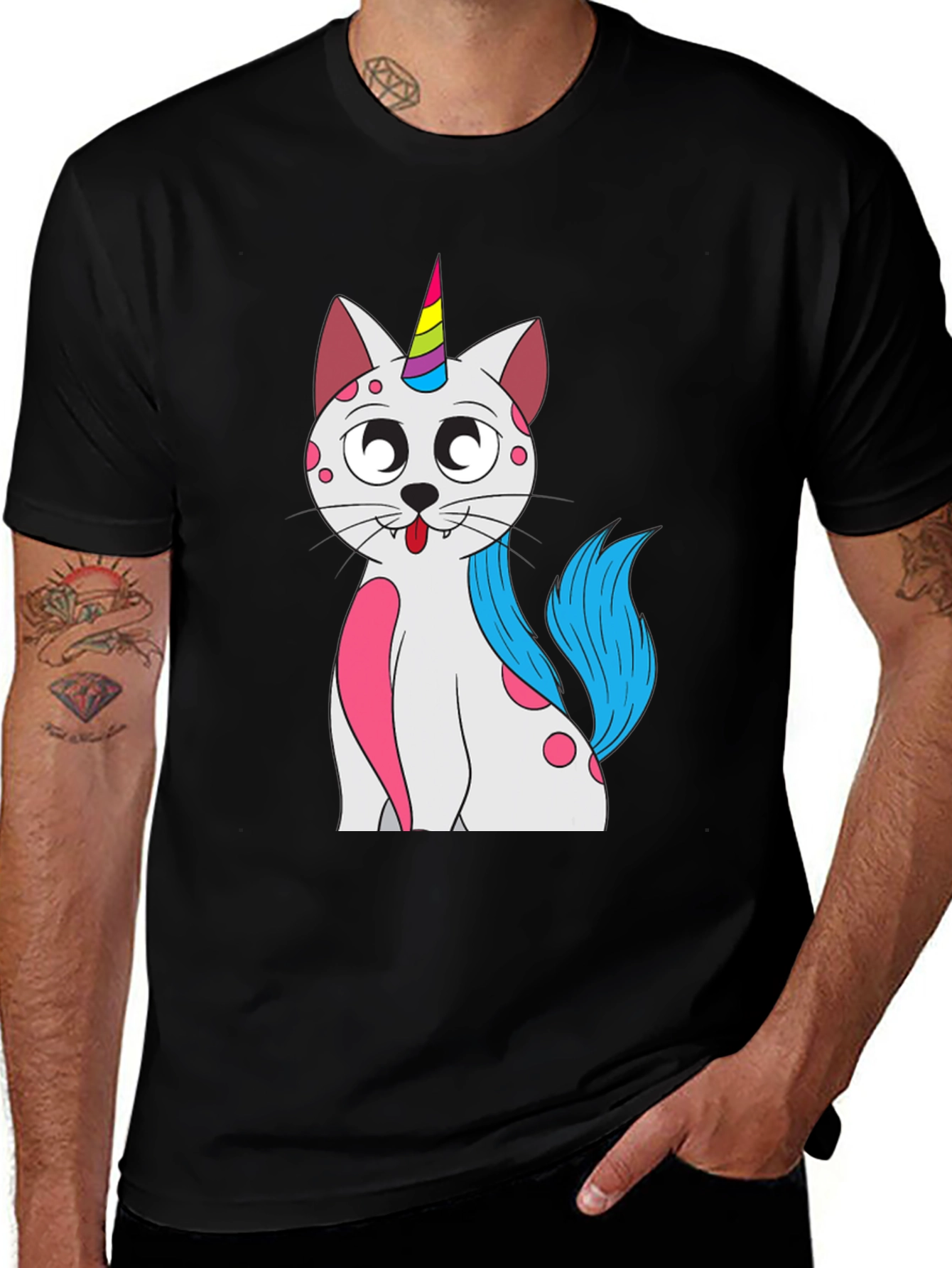 Variant 3 of Unicorn Cat Graphic Tee - Unique & Playful