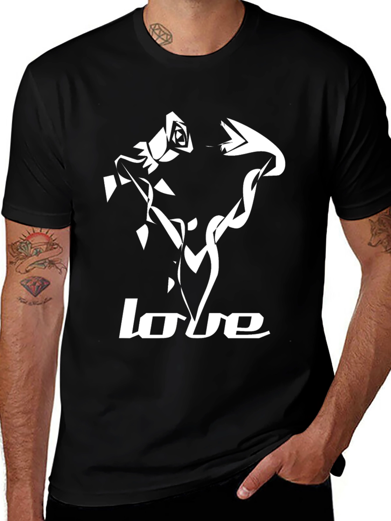 Variant 27 of Love Graphic Tee - Modern Black T-Shirt