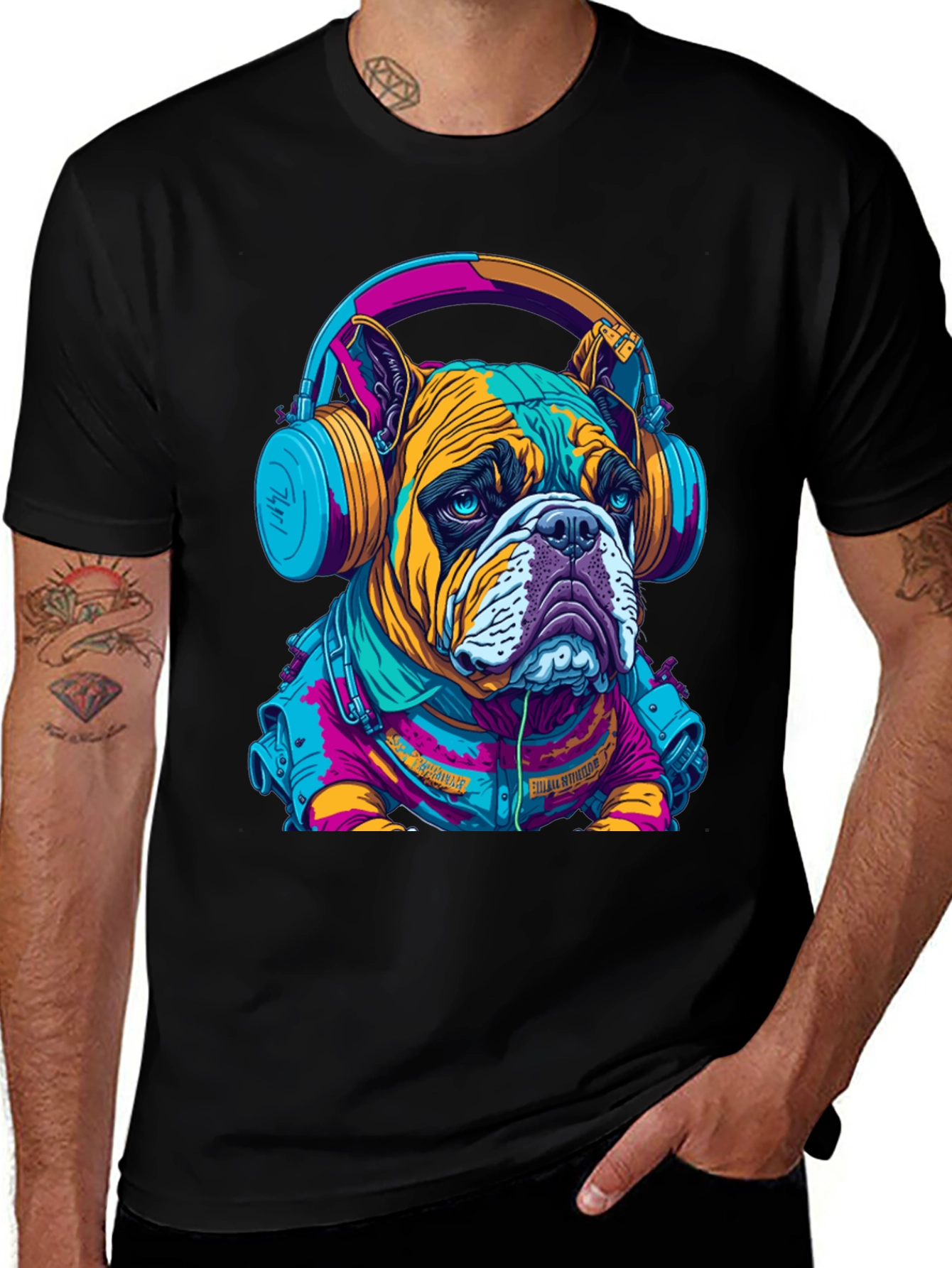 Variant 7 of Bulldog DJ Graphic Tee - Trendy Streetwear