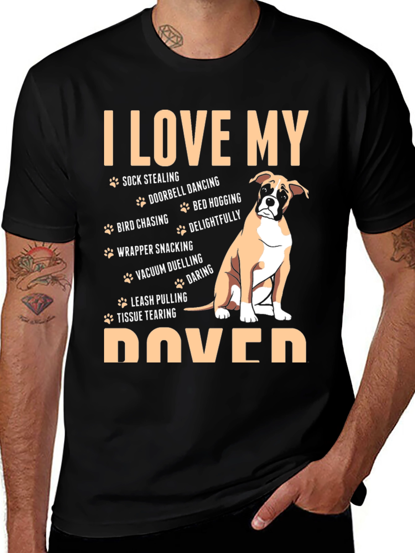 Variant 28 of I Love My Boxer Dog T-Shirt