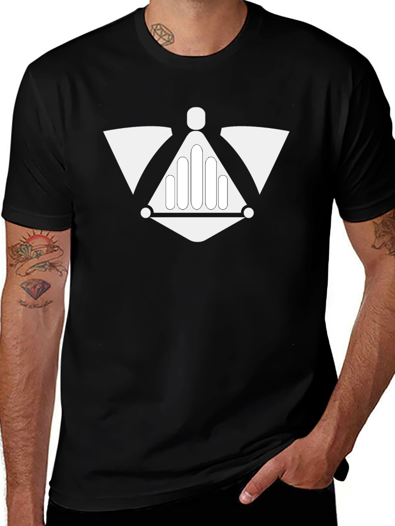 Black Geometric Icon Black T-Shirt main image