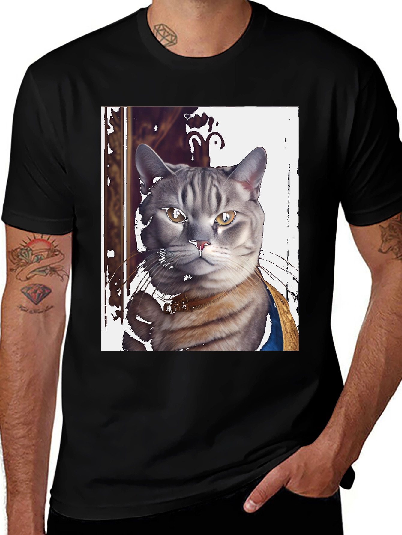 Variant 6 of Cat Portrait T-Shirt - Stylish Graphic Tee
