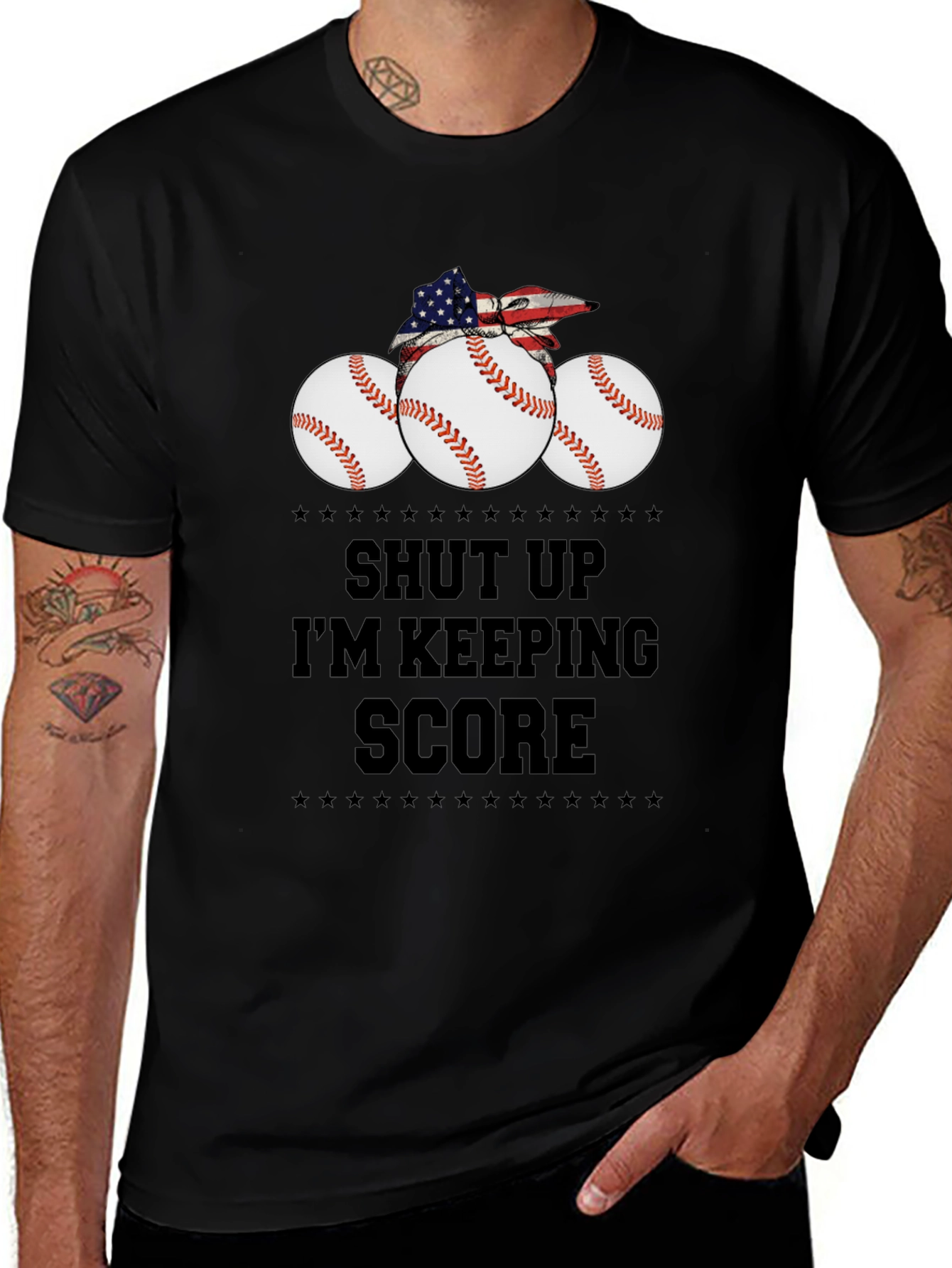 Variant 27 of Shut Up I'm Keeping Score Baseball T-Shirt