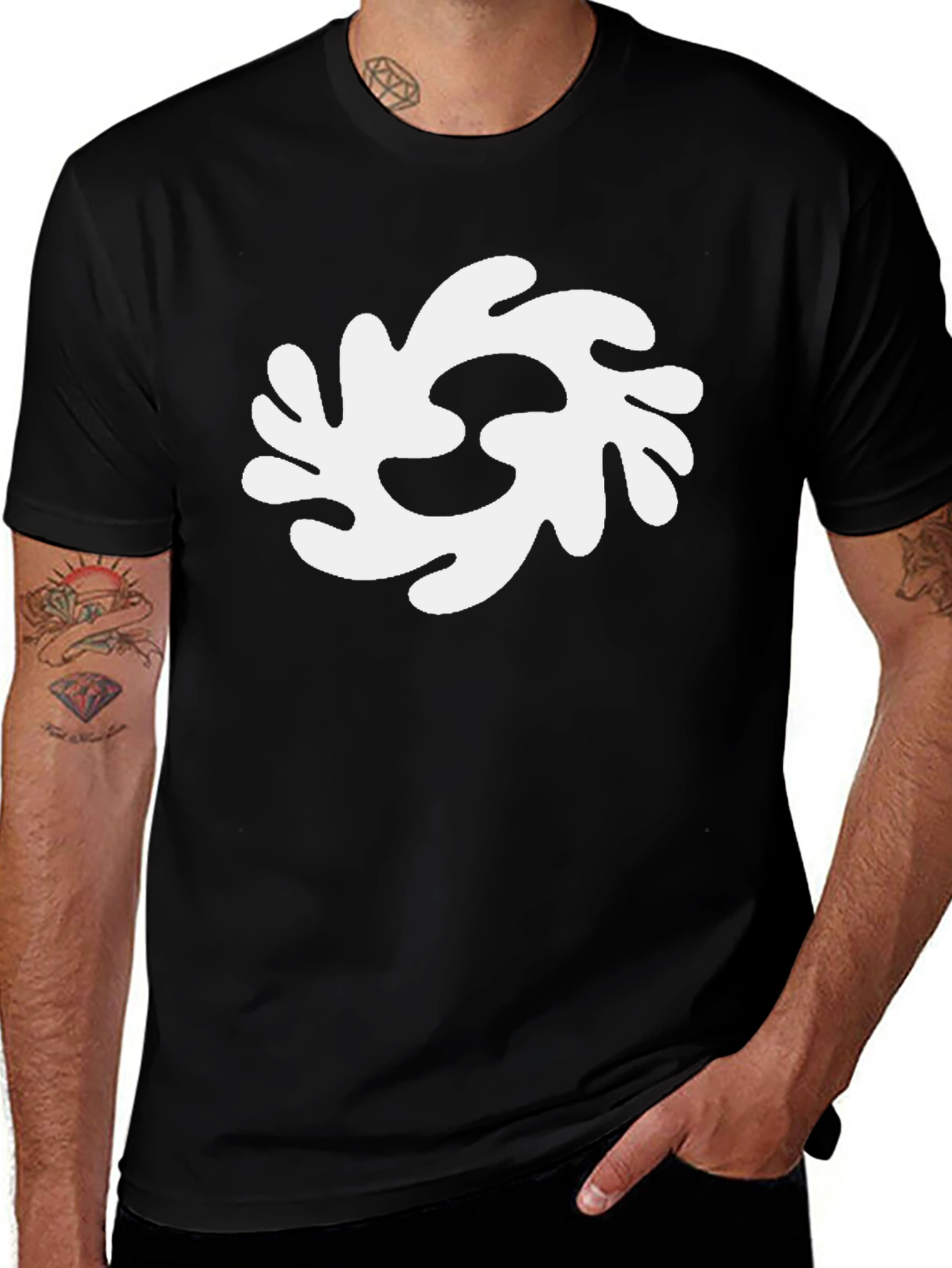 Variant 17 of Abstract Graphic Print Black T-Shirt