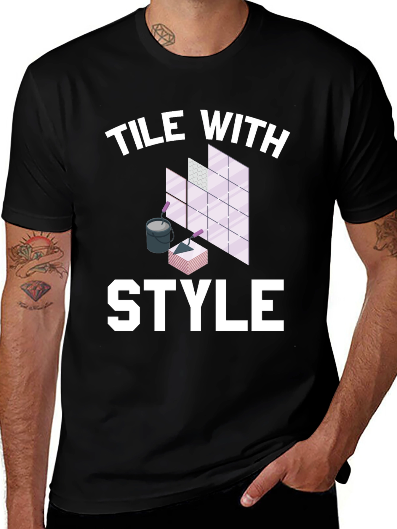 Variant 2 of Tile With Style Black T-Shirt
