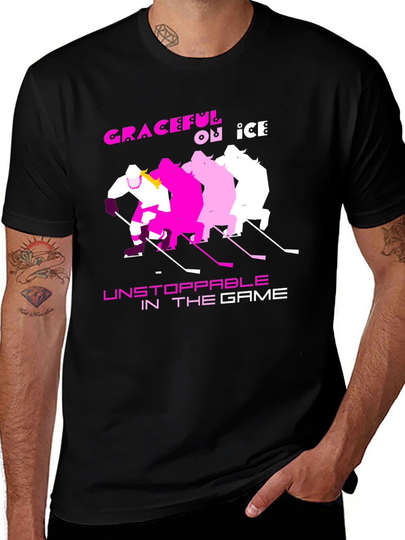 Variant 19 of Graceful on Ice Hockey T-Shirt
