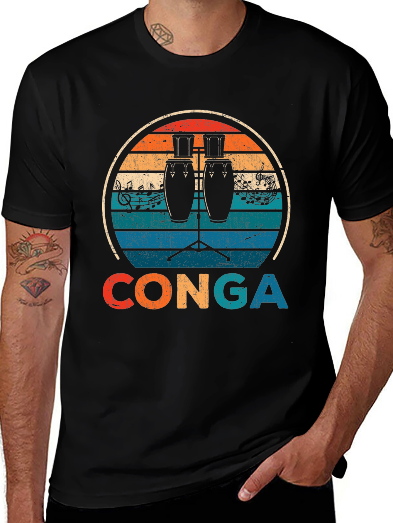 Variant 24 of Retro Conga Drum Player T-Shirt