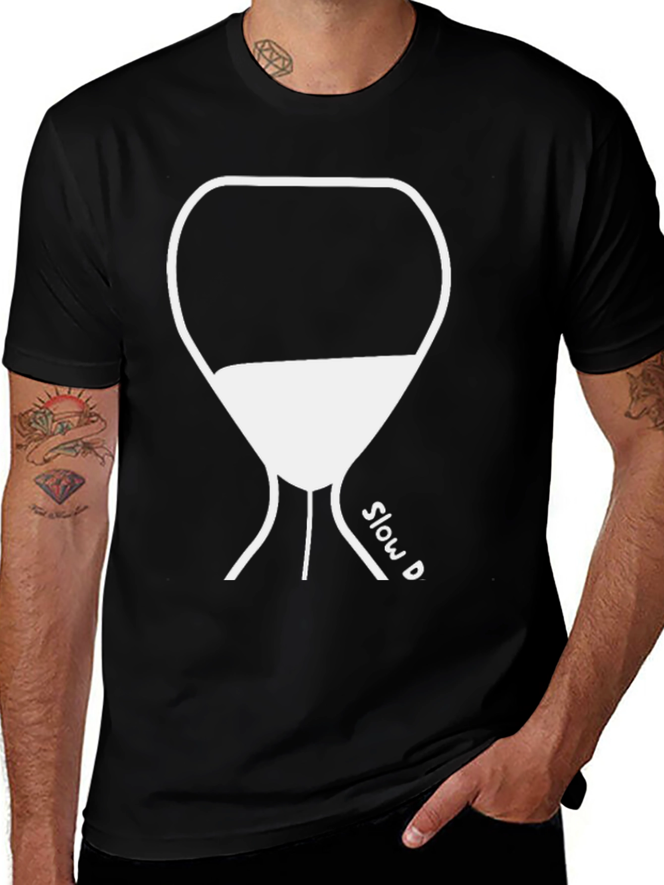 Slow D Funny Graphic Tee - Black Casual T-Shirt