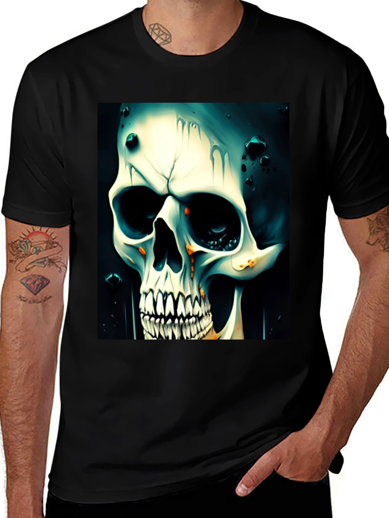Variant 11 of Skull Graphic Tee - Edgy Style