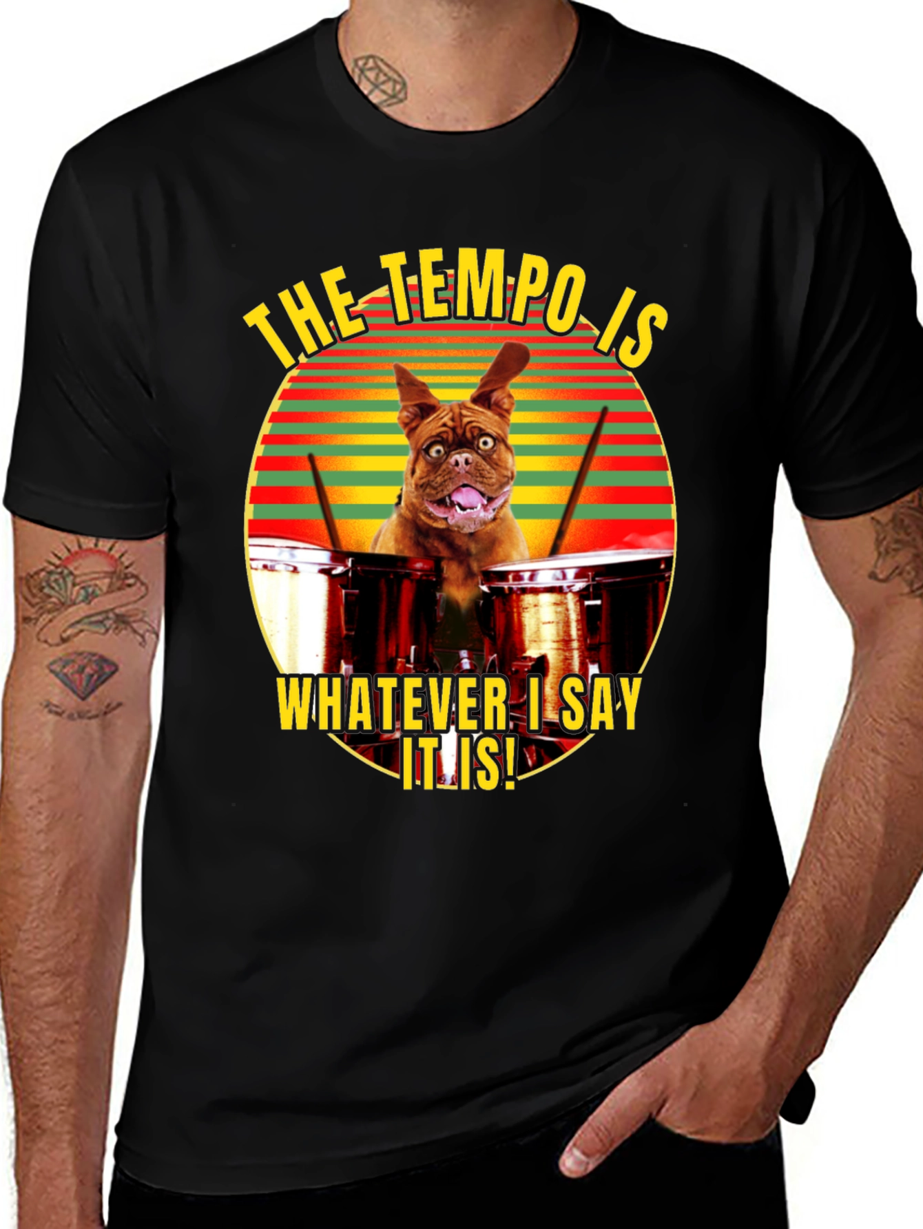 Variant 2 of Tempo Dog Drummer Graphic T-Shirt