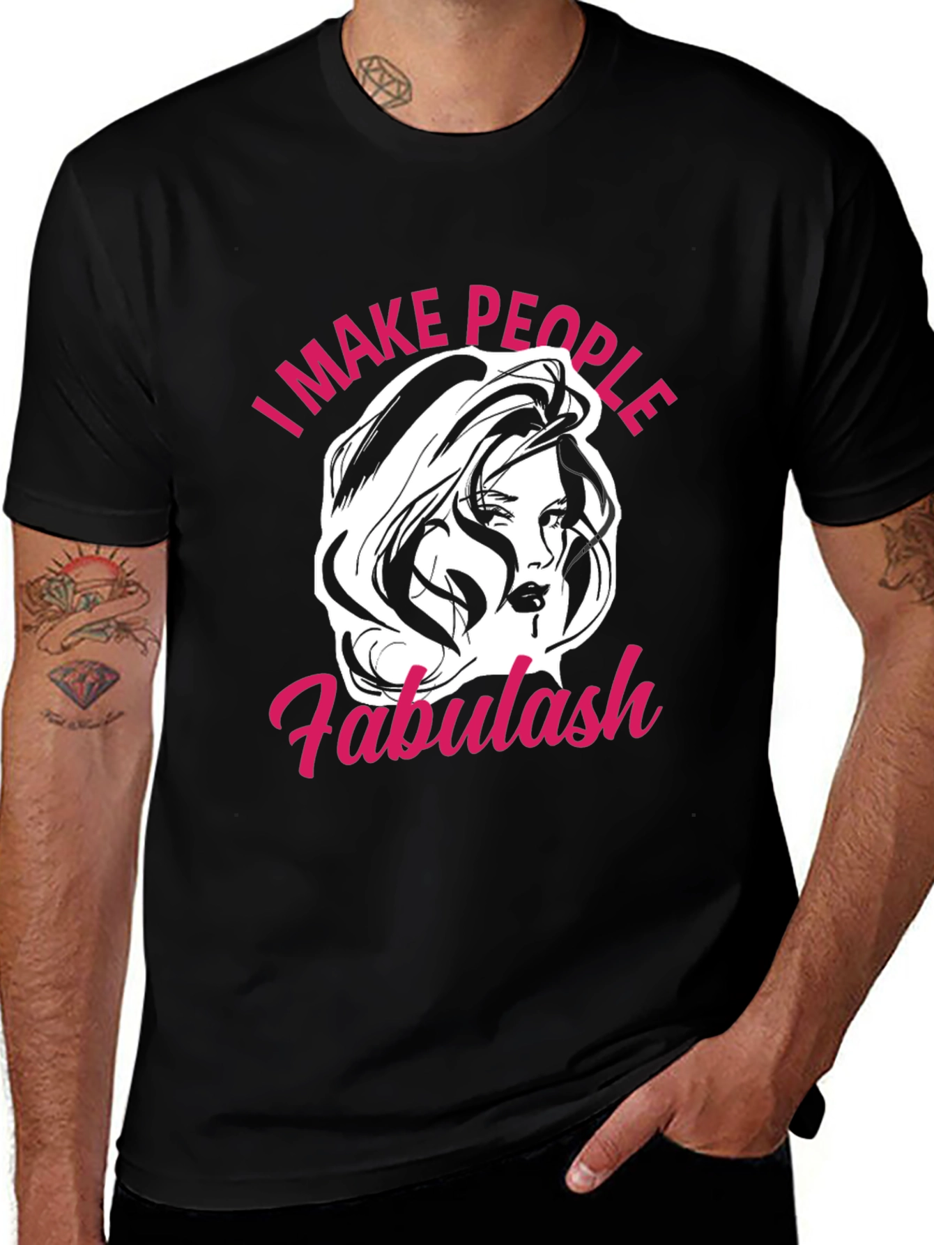 Variant 4 of Fabulash Tee - I Make People Fabulash - Black T-Shirt