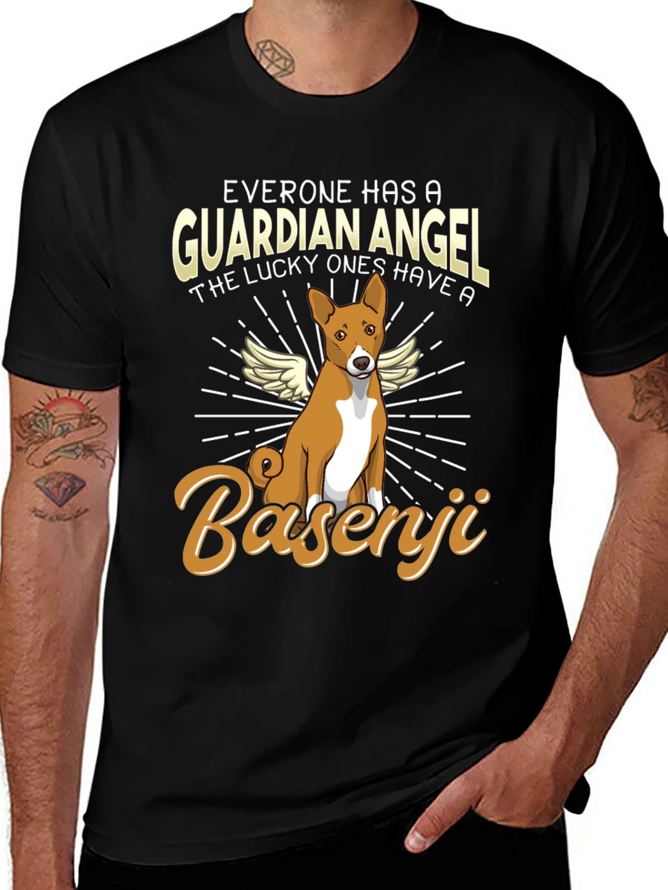 Basenji Guardian Angel T-Shirt - Lucky Ones Dog Tee
