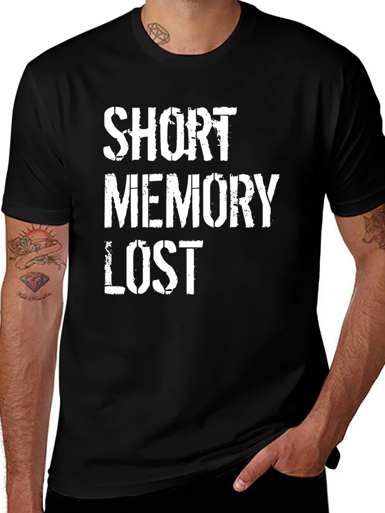 Variant 13 of Short Memory Lost Graphic Tee - Black