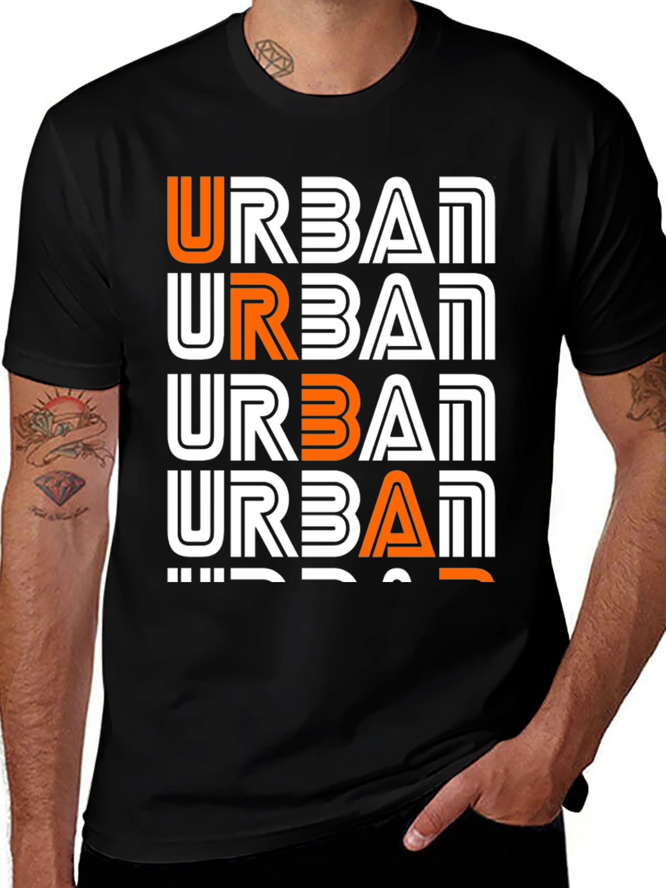 Variant 6 of Urban Graphic Print Black T-Shirt