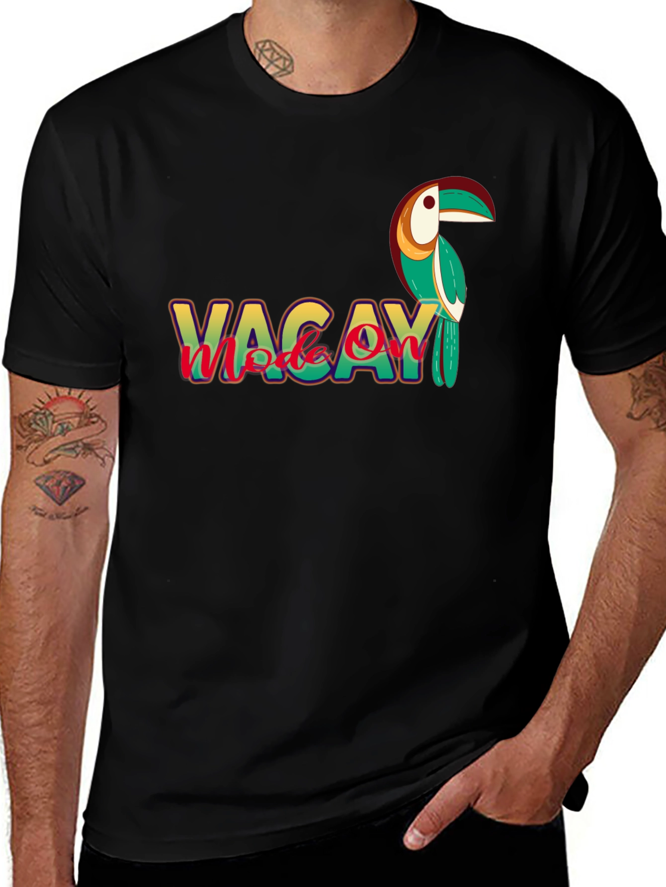 Variant 30 of Vacay Mode On Toucan Graphic Tee
