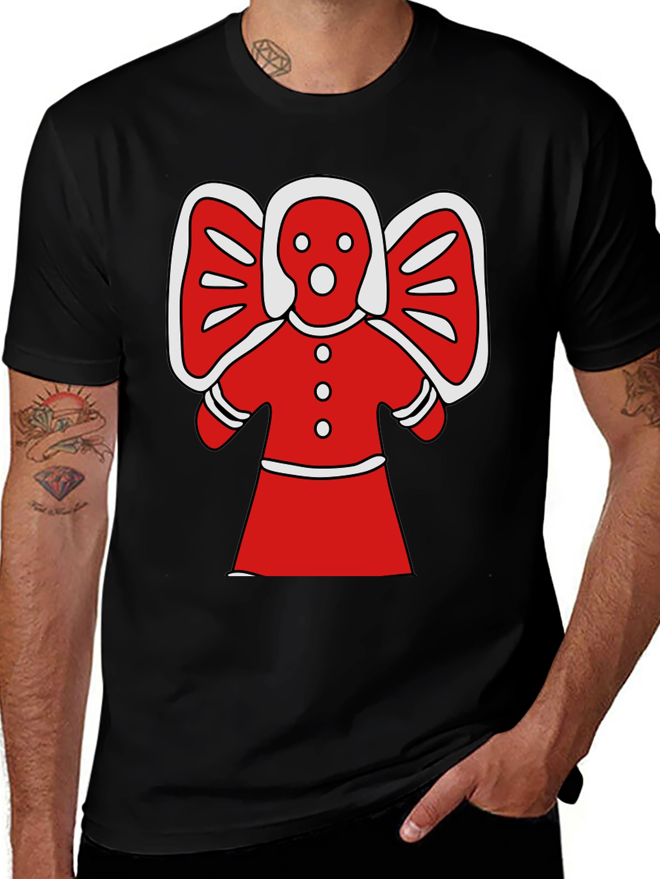 Variant 20 of Festive Red Angel Graphic Tee - Holiday Cheer