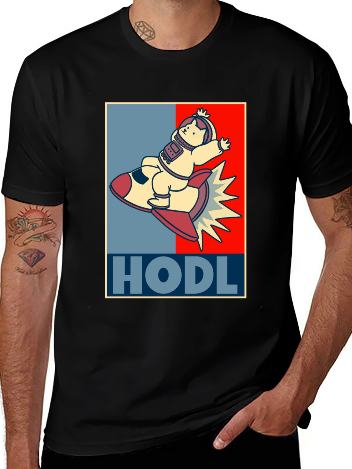 HODL Astronaut Cat T-Shirt - Crypto Moonshot!
