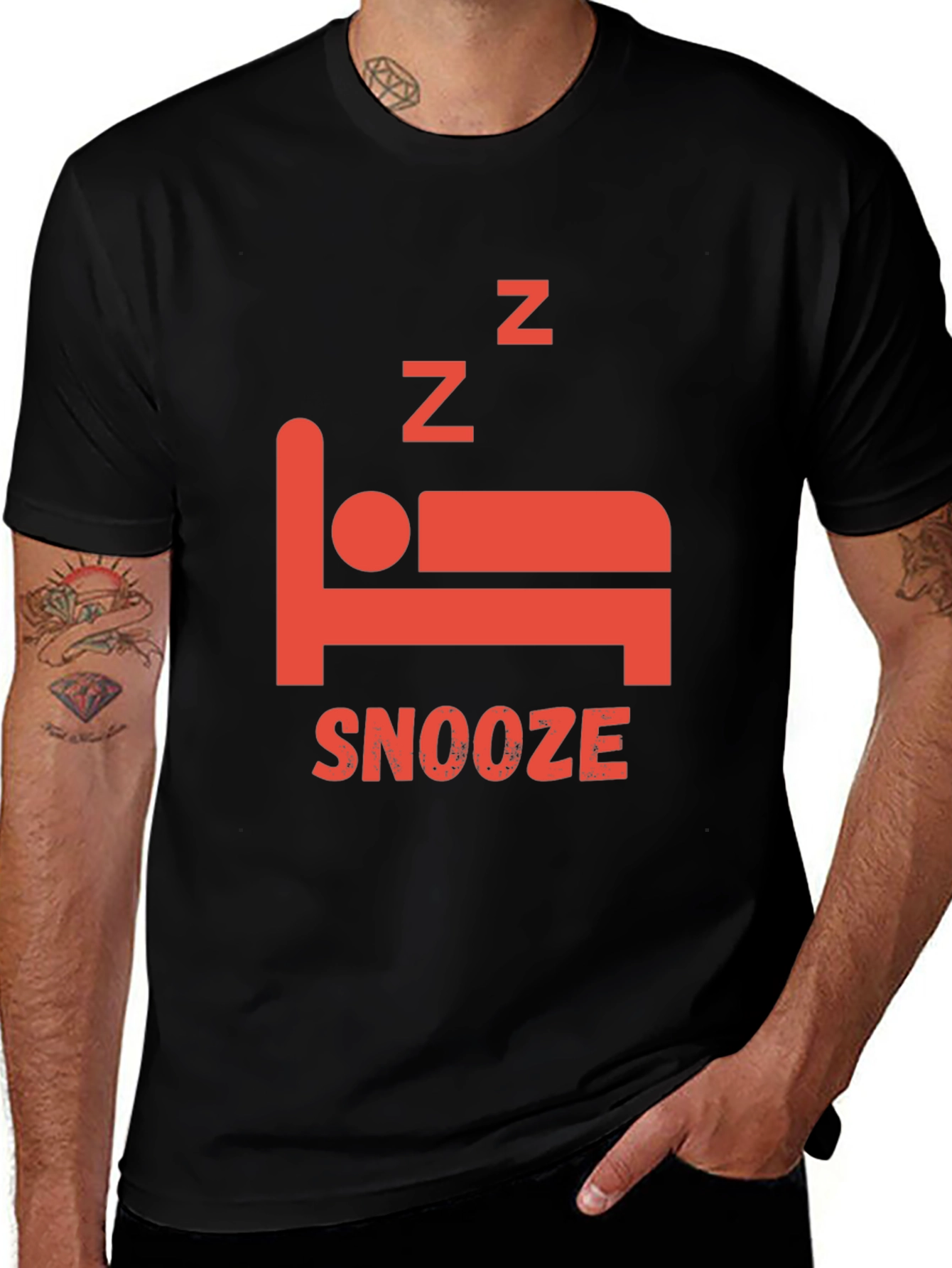 Variant 25 of Snooze Graphic T-Shirt - Black Sleep Tee