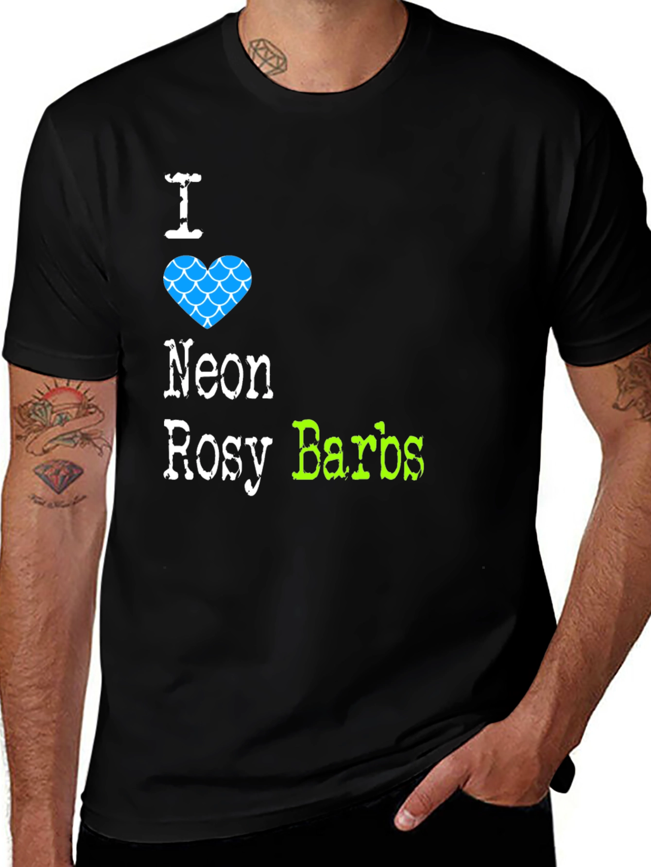 Variant 20 of I Love Neon Rosy Barbs T-Shirt