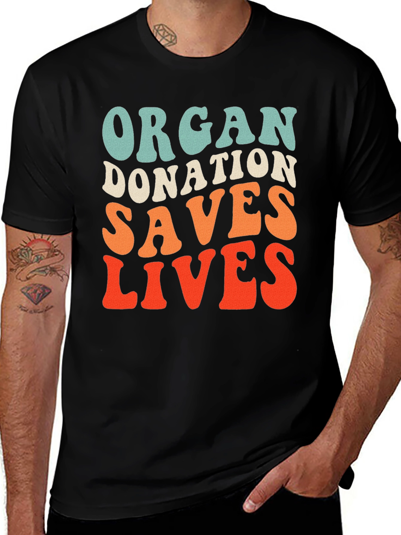 Variant 10 of Organ Donation Saves Lives T-Shirt - Retro Style