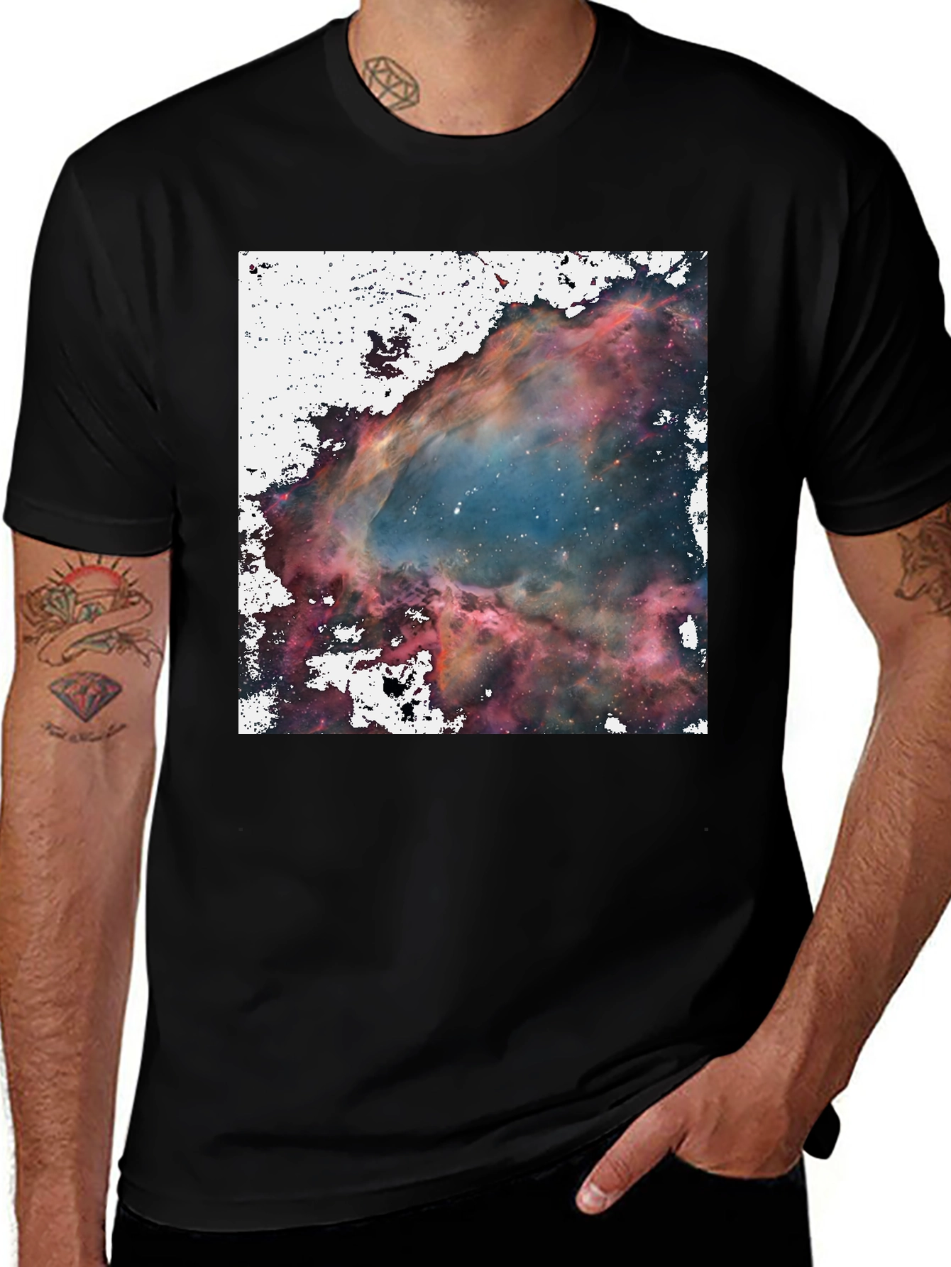 Variant 24 of Nebula Print Black T-Shirt