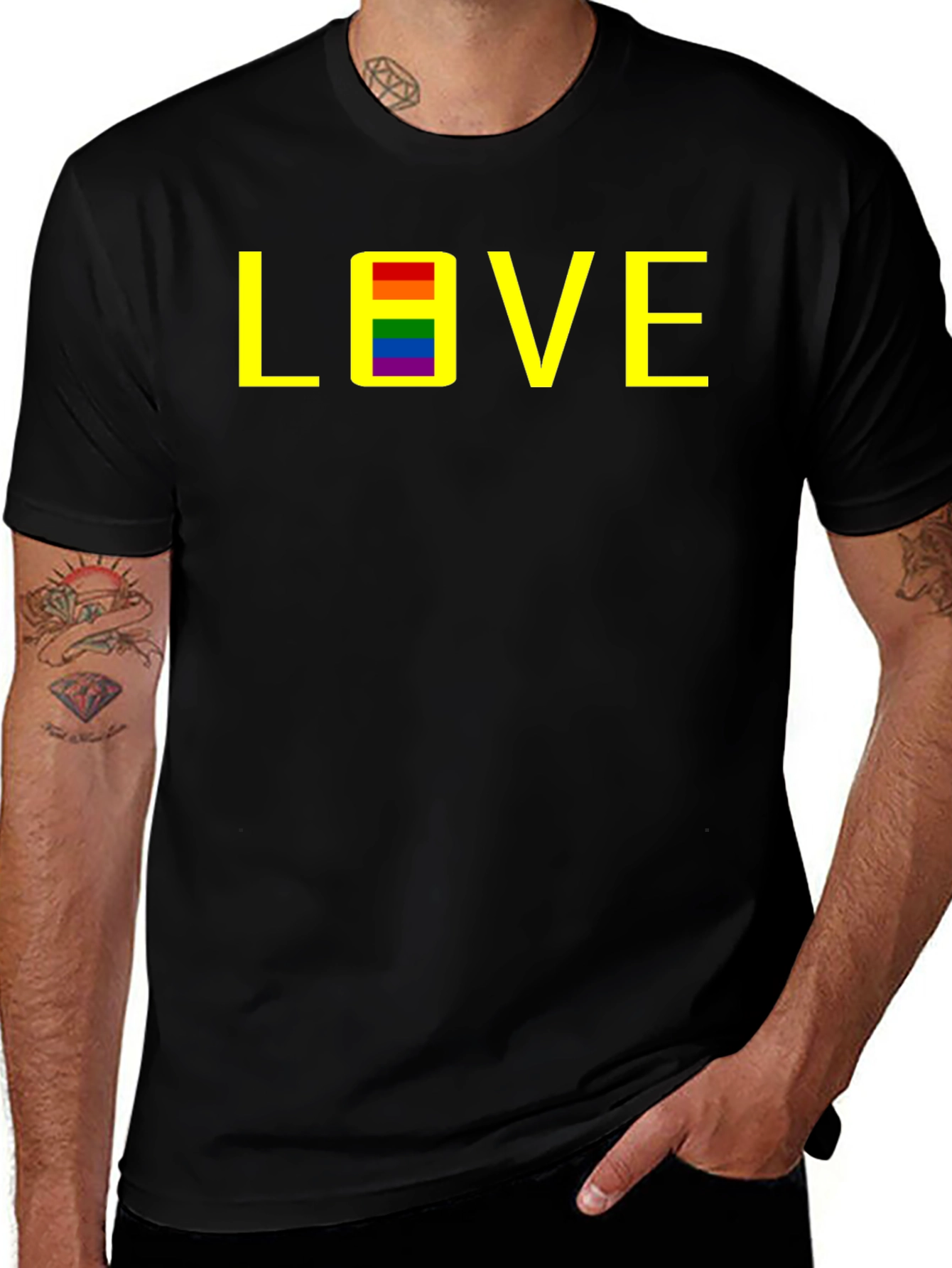 Variant 20 of Pride Love Graphic Tee - Black