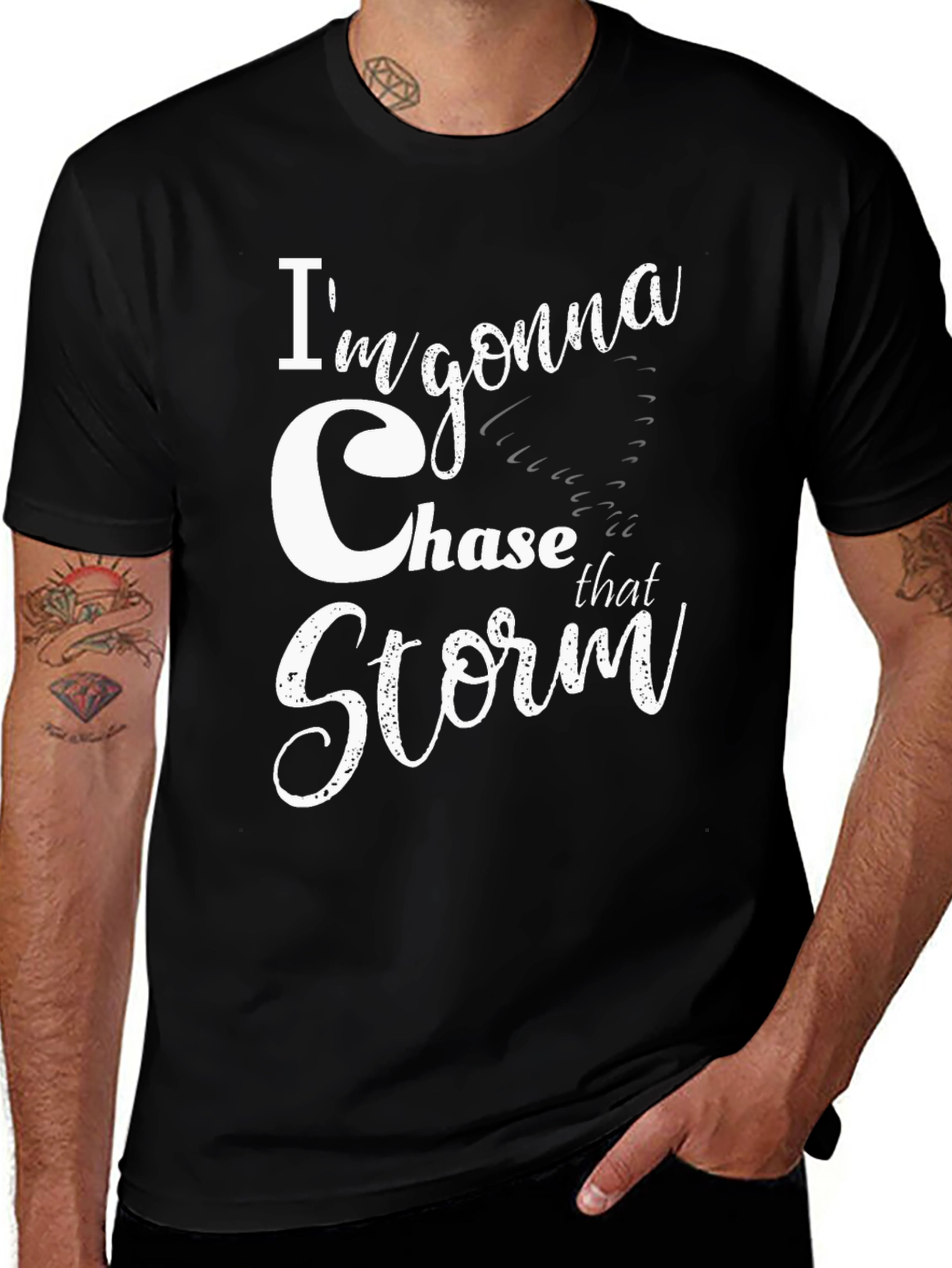 Variant 6 of Chase That Storm Graphic Tee - Black