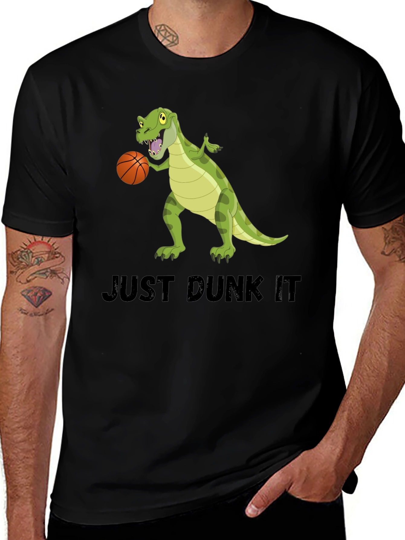 Variant 7 of Dino Dunk T-Shirt: Just Dunk It!
