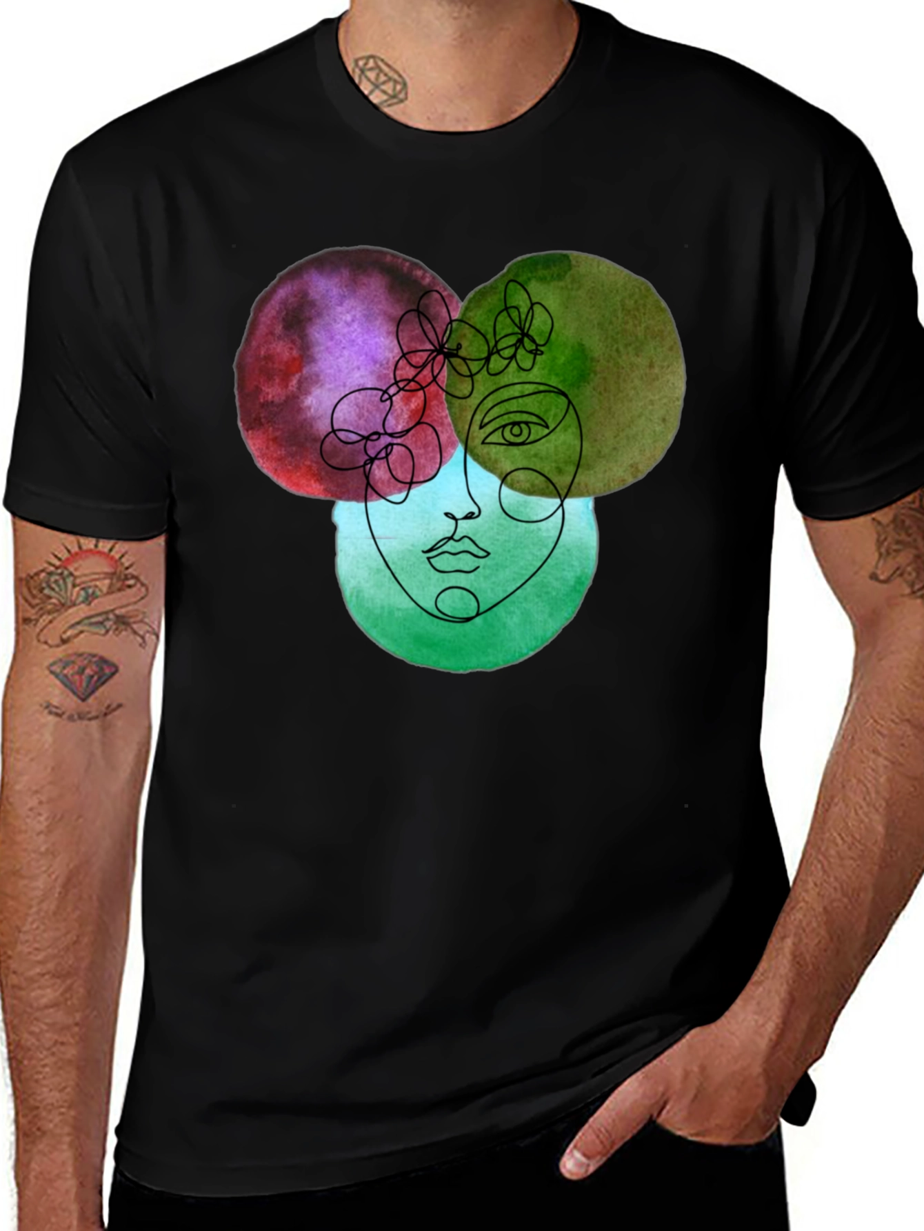 Variant 14 of Abstract Face Graphic Tee - Unisex Soft Cotton T-Shirt