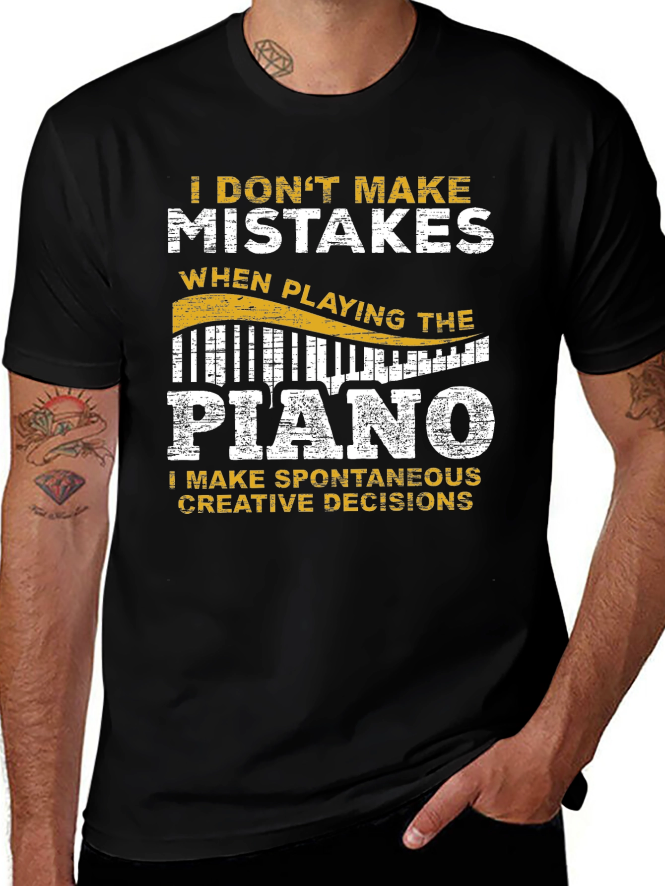 Variant 13 of Funny Piano Player T-Shirt - I Don't Make Mistakes