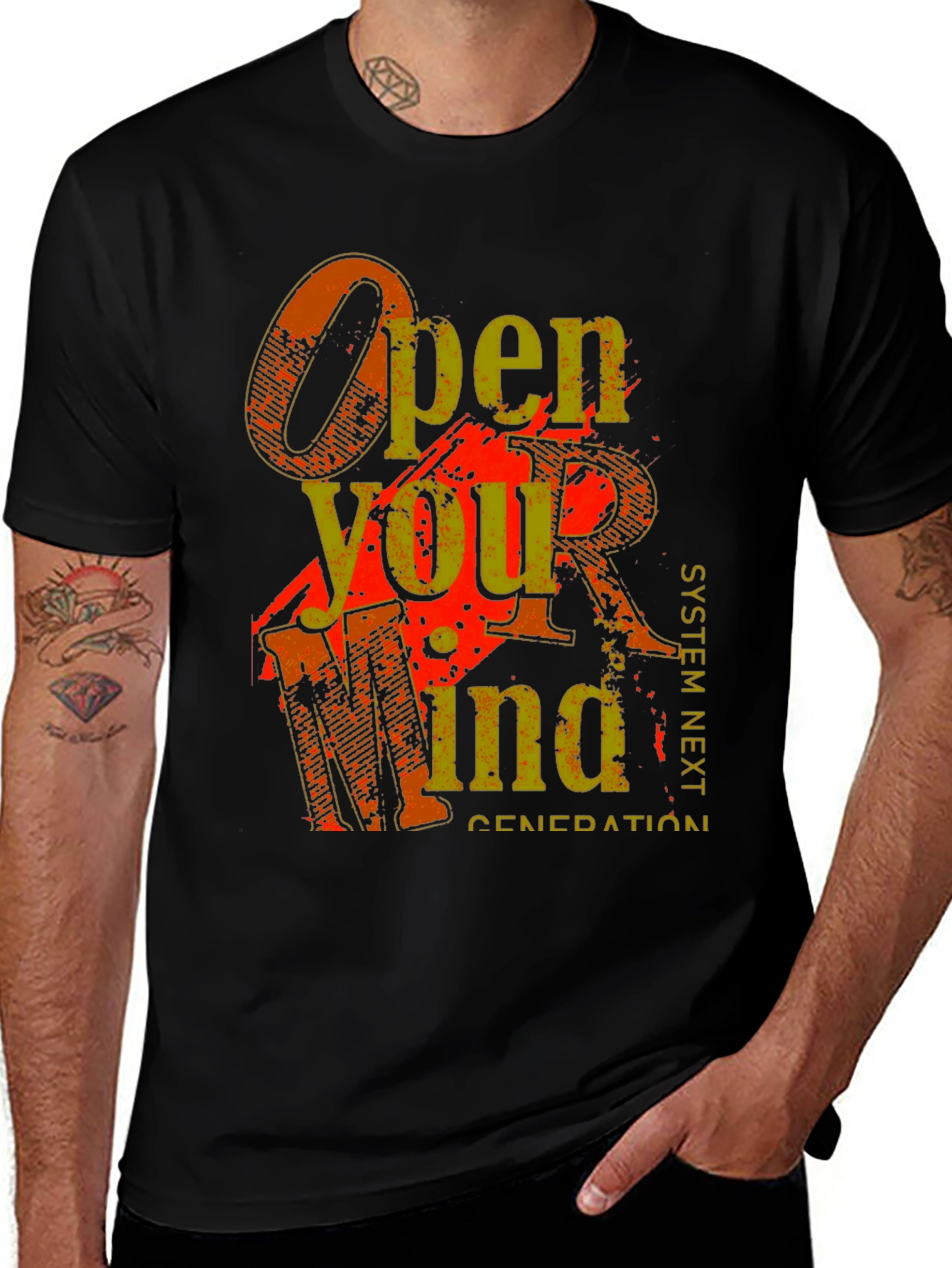 Variant 20 of Open Your Mind Graphic Print Crew Neck T-Shirt