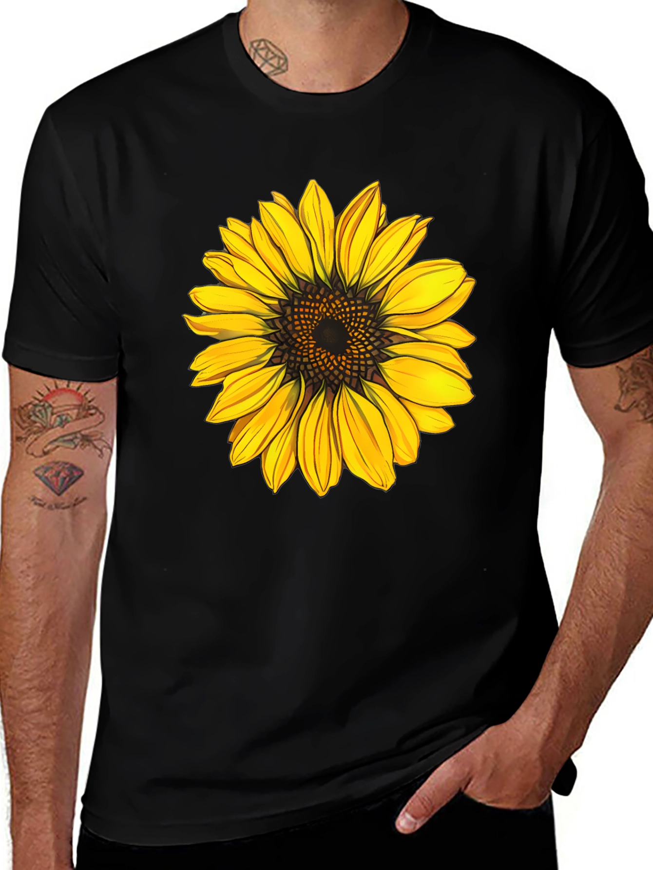 Variant 16 of Sunflower Graphic Black Tee
