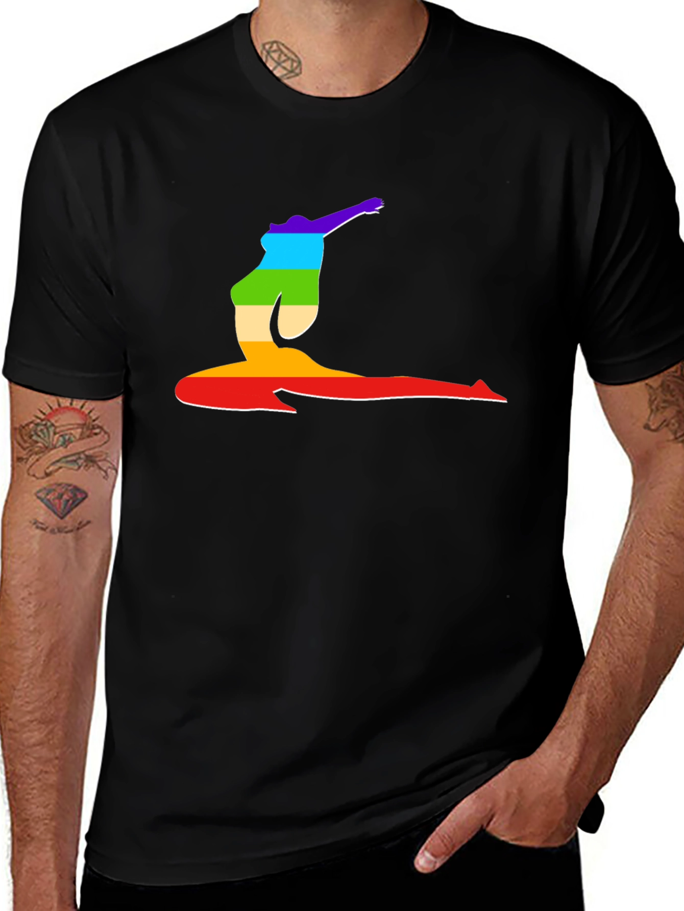Variant 17 of Rainbow Yoga Pose Graphic T-Shirt
