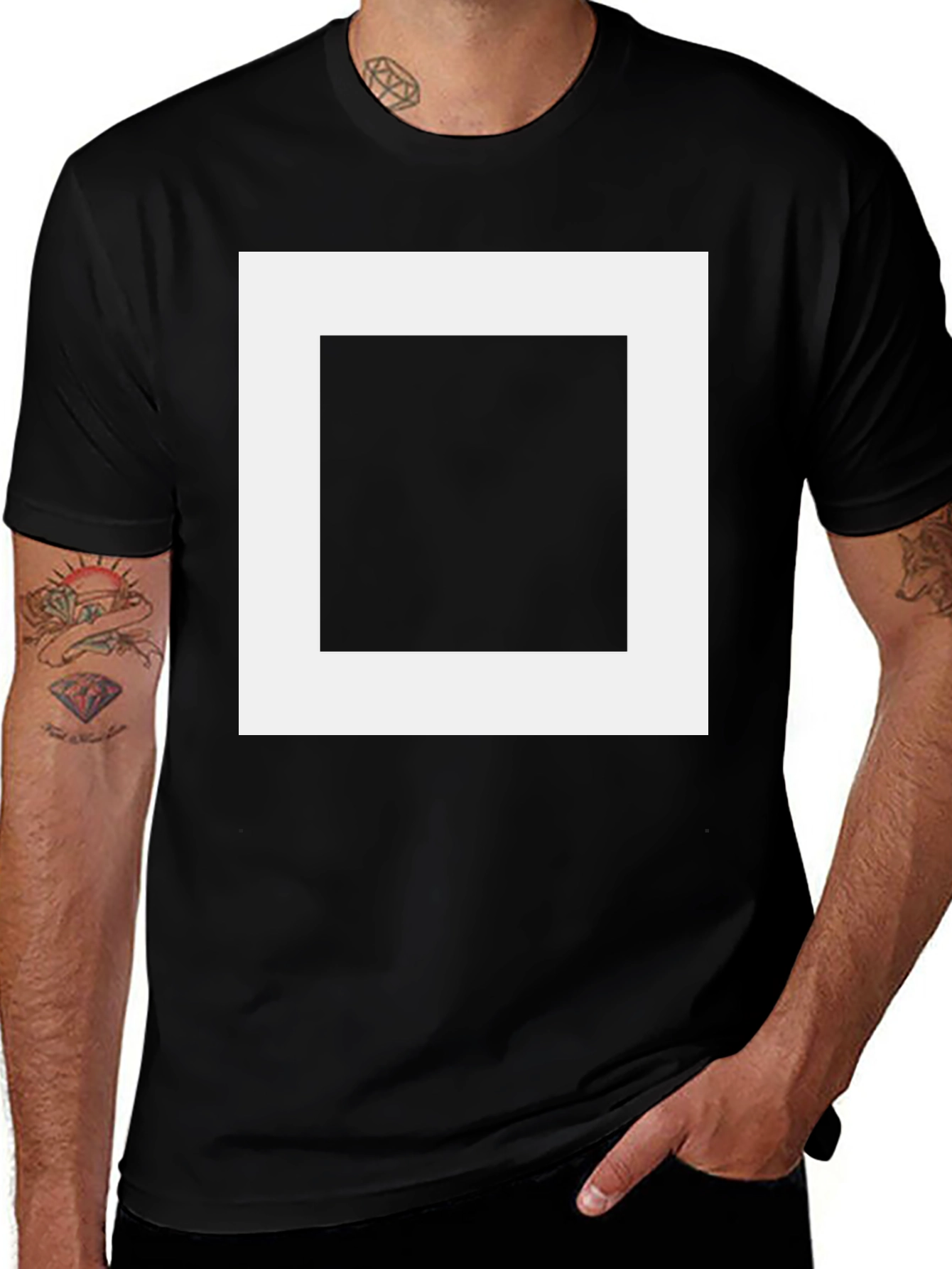 Variant 8 of Square Graphic Black T-Shirt