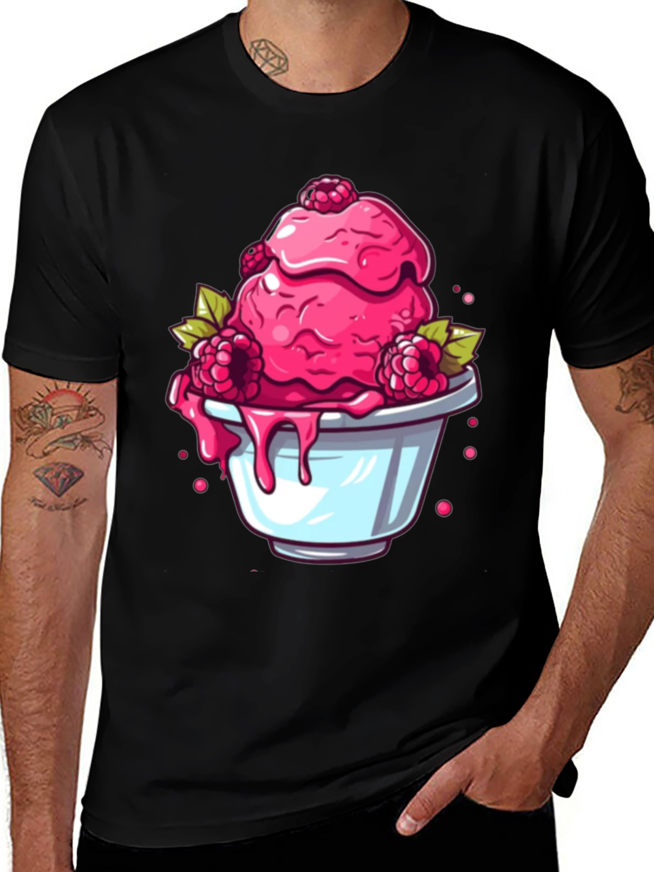 Raspberry Ice Cream Graphic T-Shirt