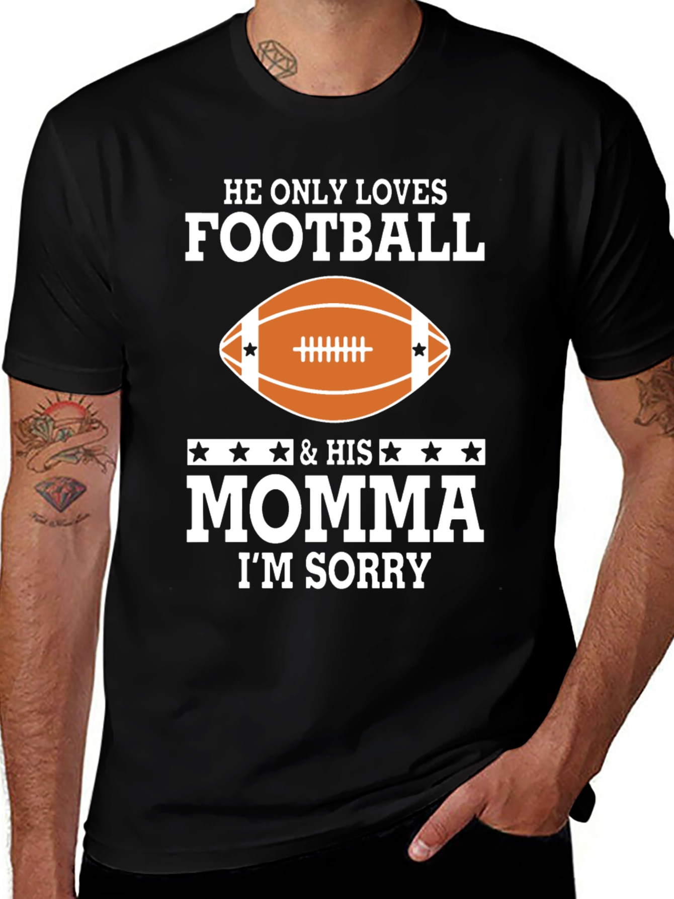Variant 10 of He Loves Football & Momma T-Shirt