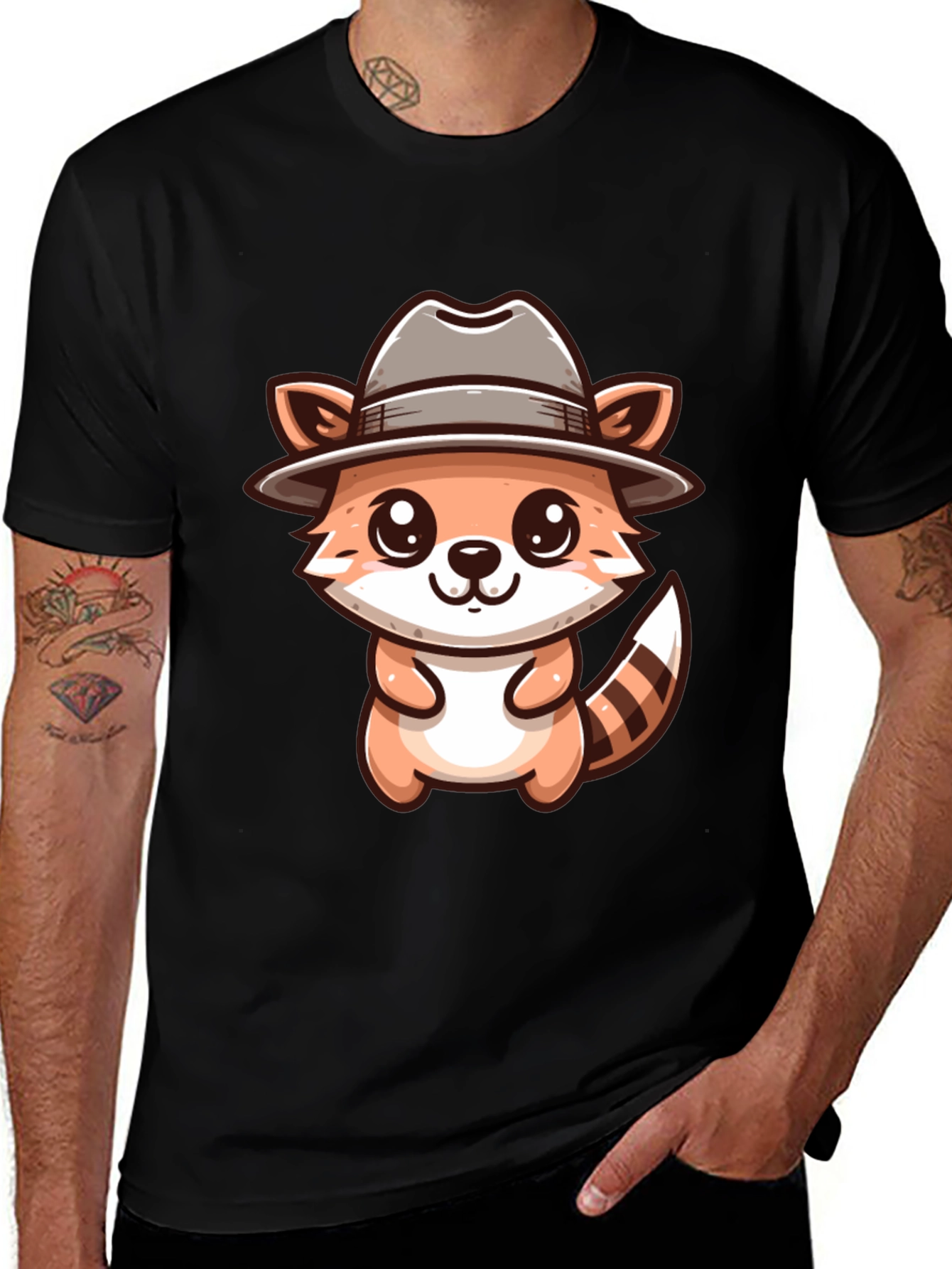 Variant 11 of Cute Cartoon Raccoon Detective T-Shirt