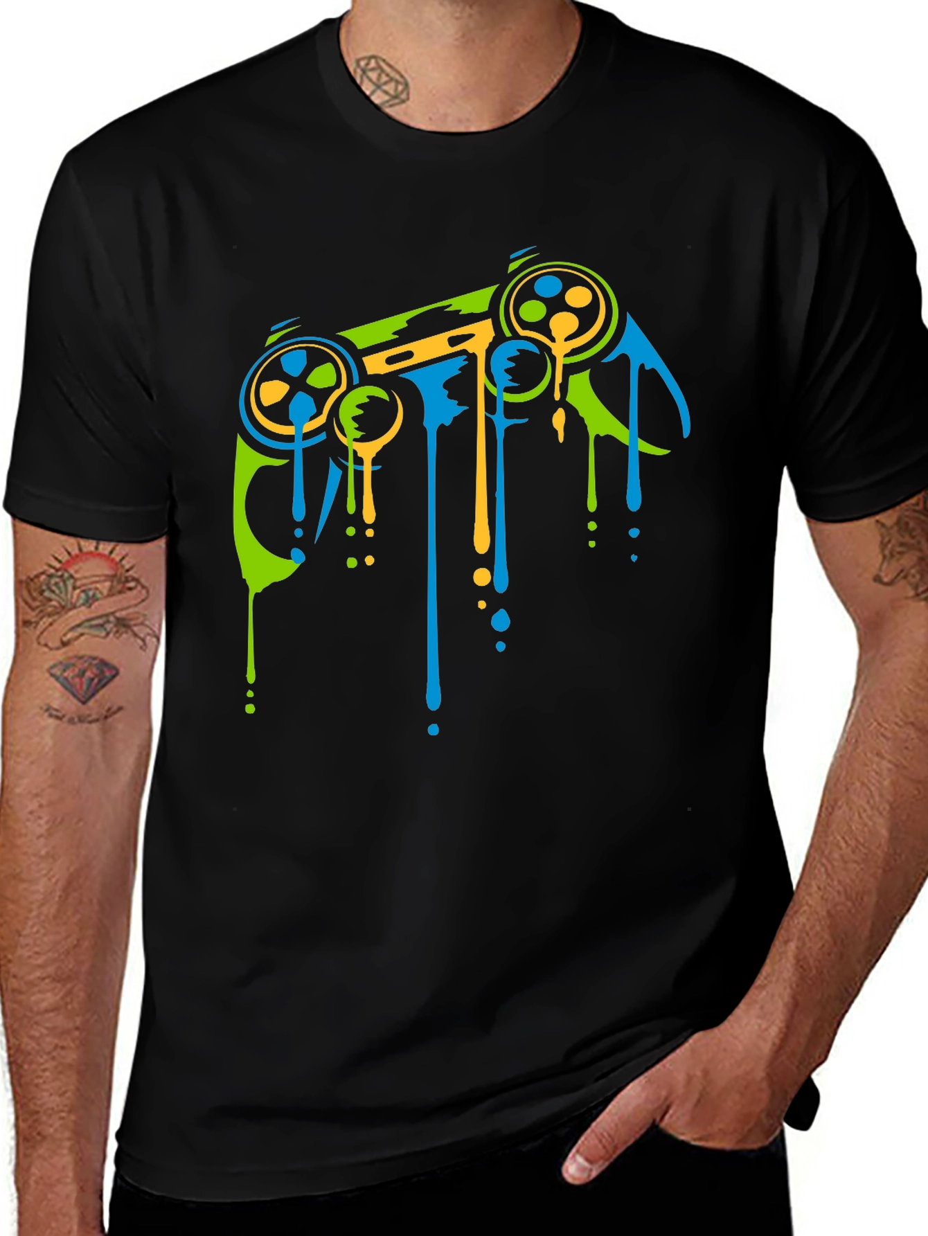 Variant 30 of Gaming Controller Drip T-Shirt - Cool Gamer Tee