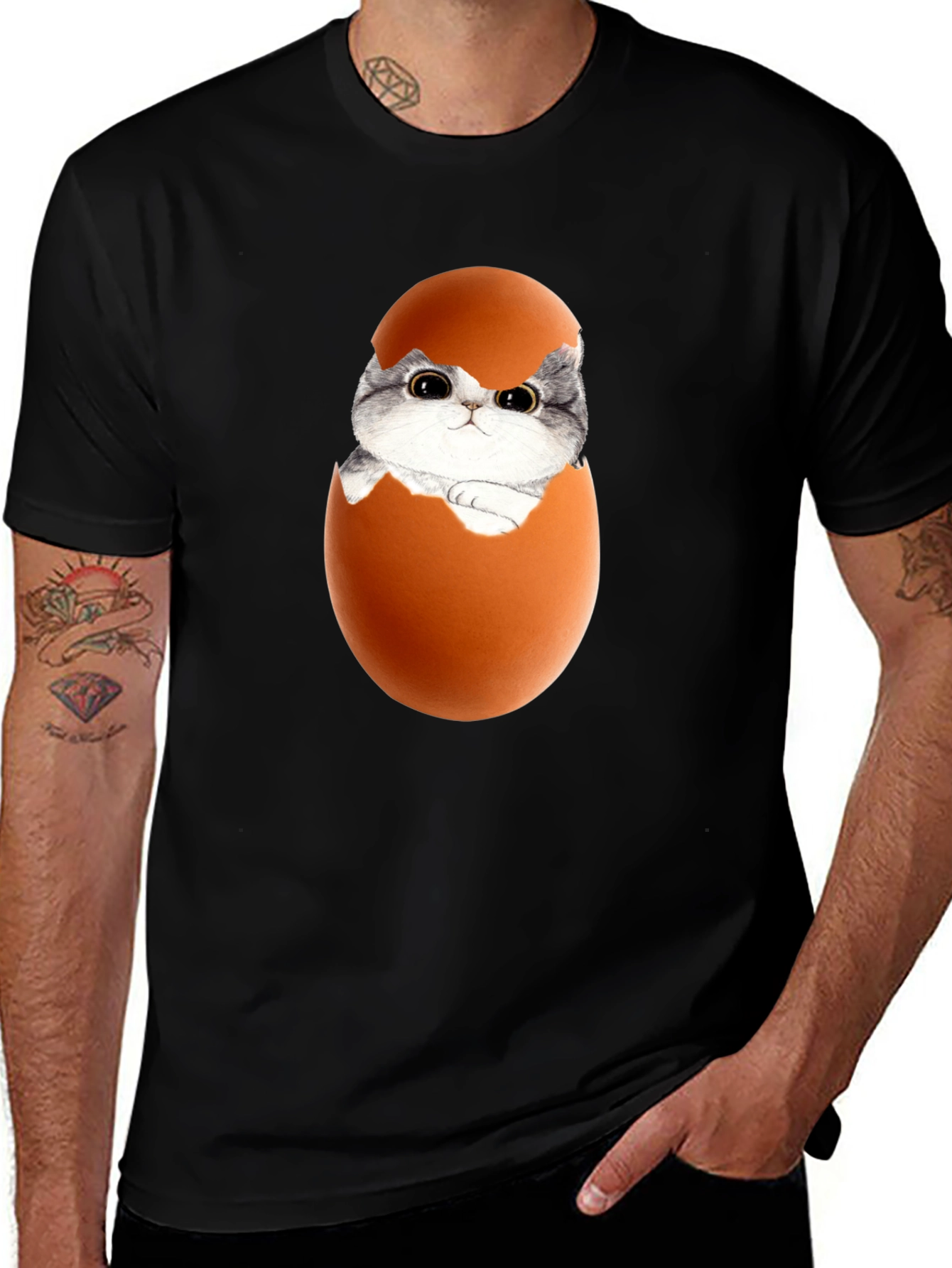 Variant 28 of Cute Kitten in Eggshell Graphic Tee